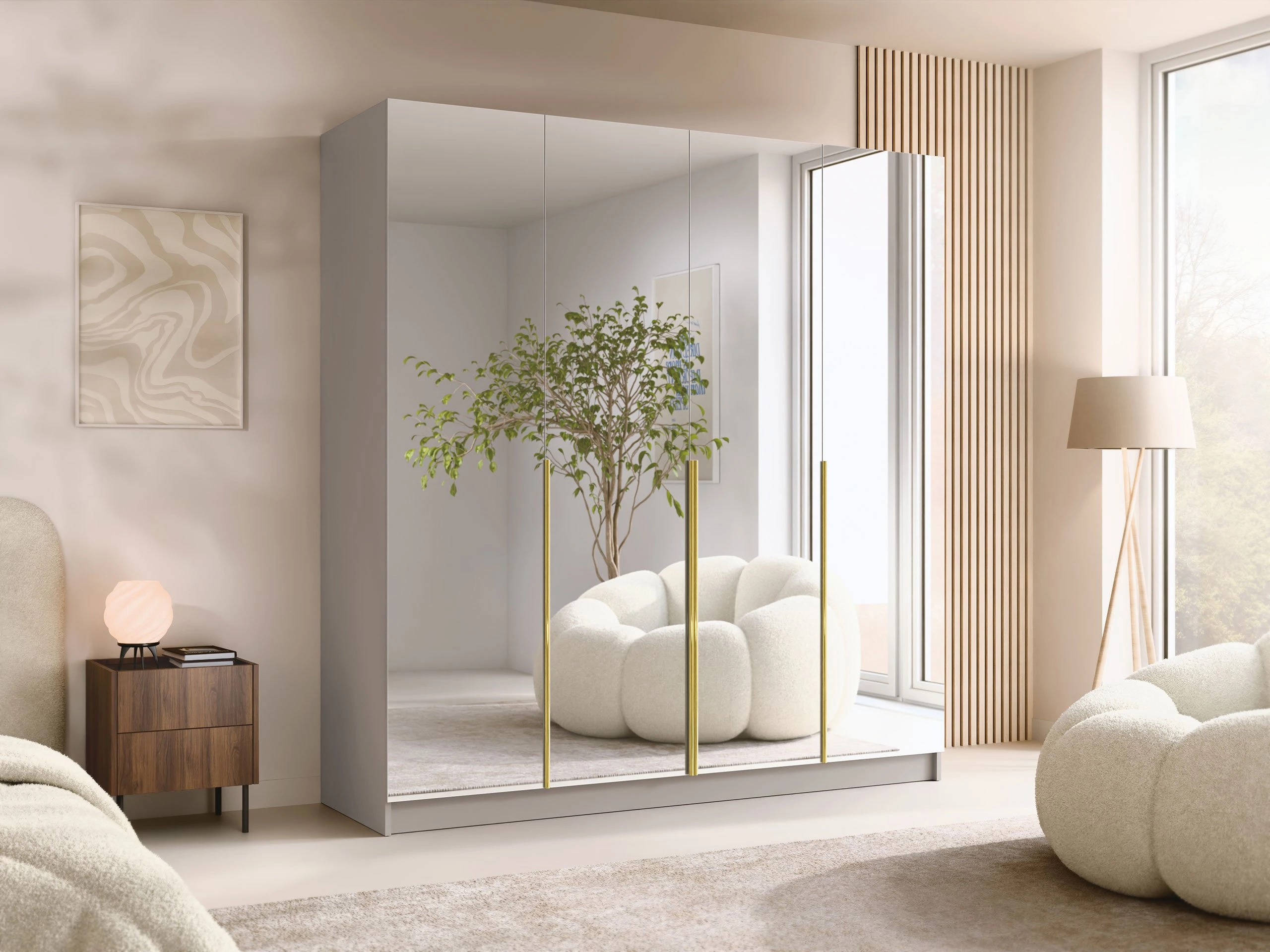 Vaatekaappi Closico Navor III (Kashmir + Kultainen)