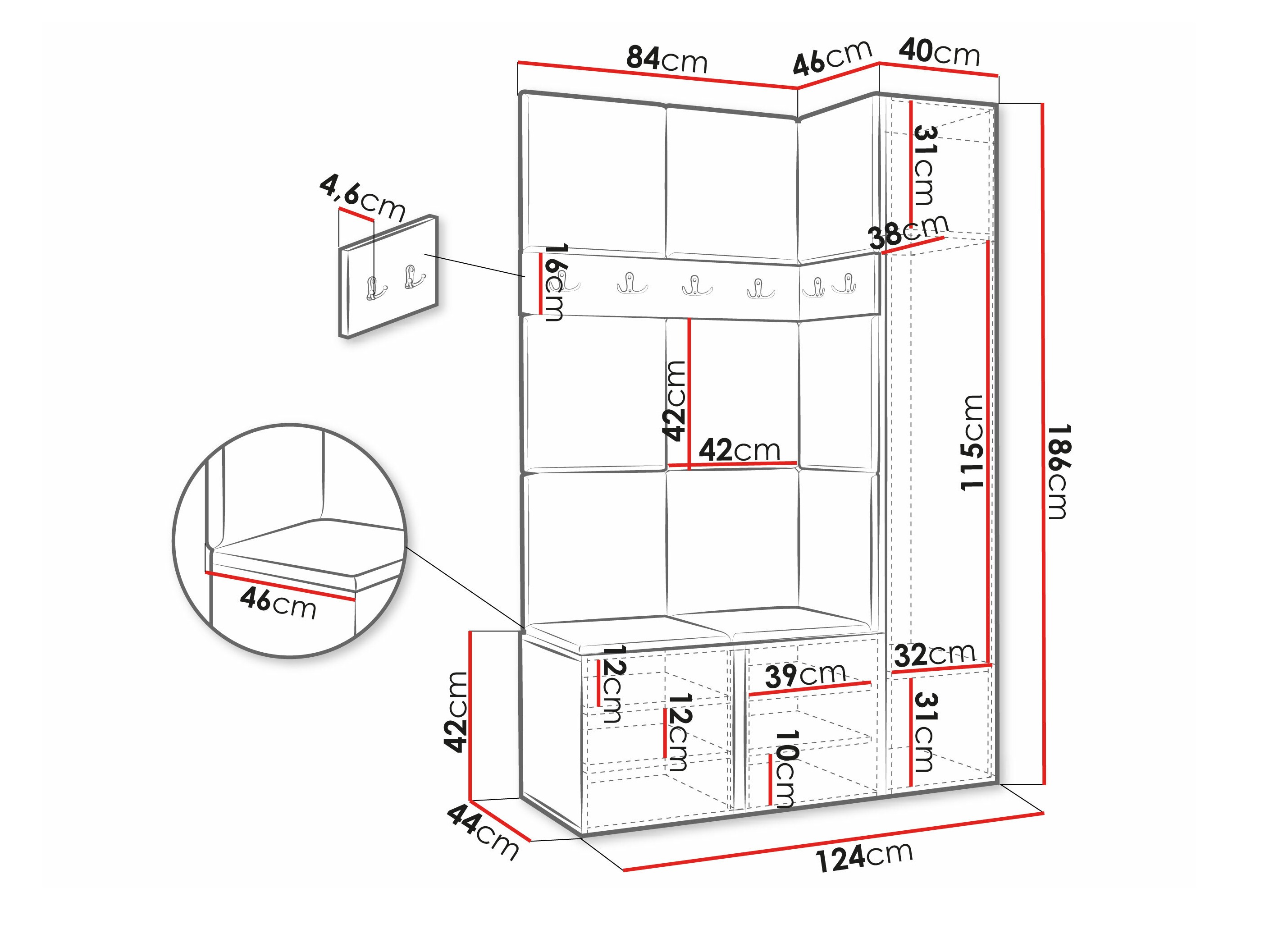 Eteissetti Hartford 471 (Valkoinen)