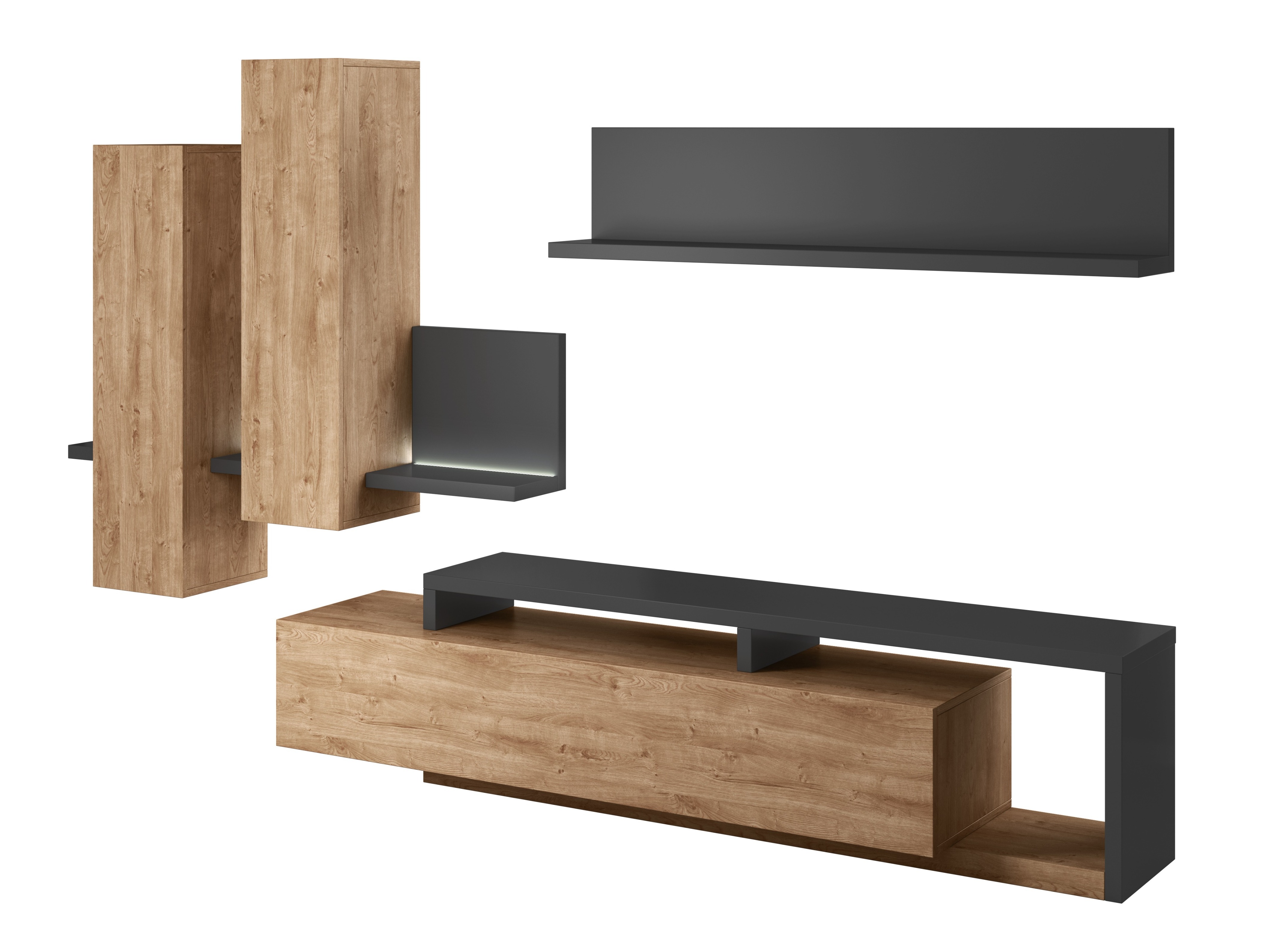 Olohuonesetti Lutiva 100 (Antrasiitti + Ribbec tammi)