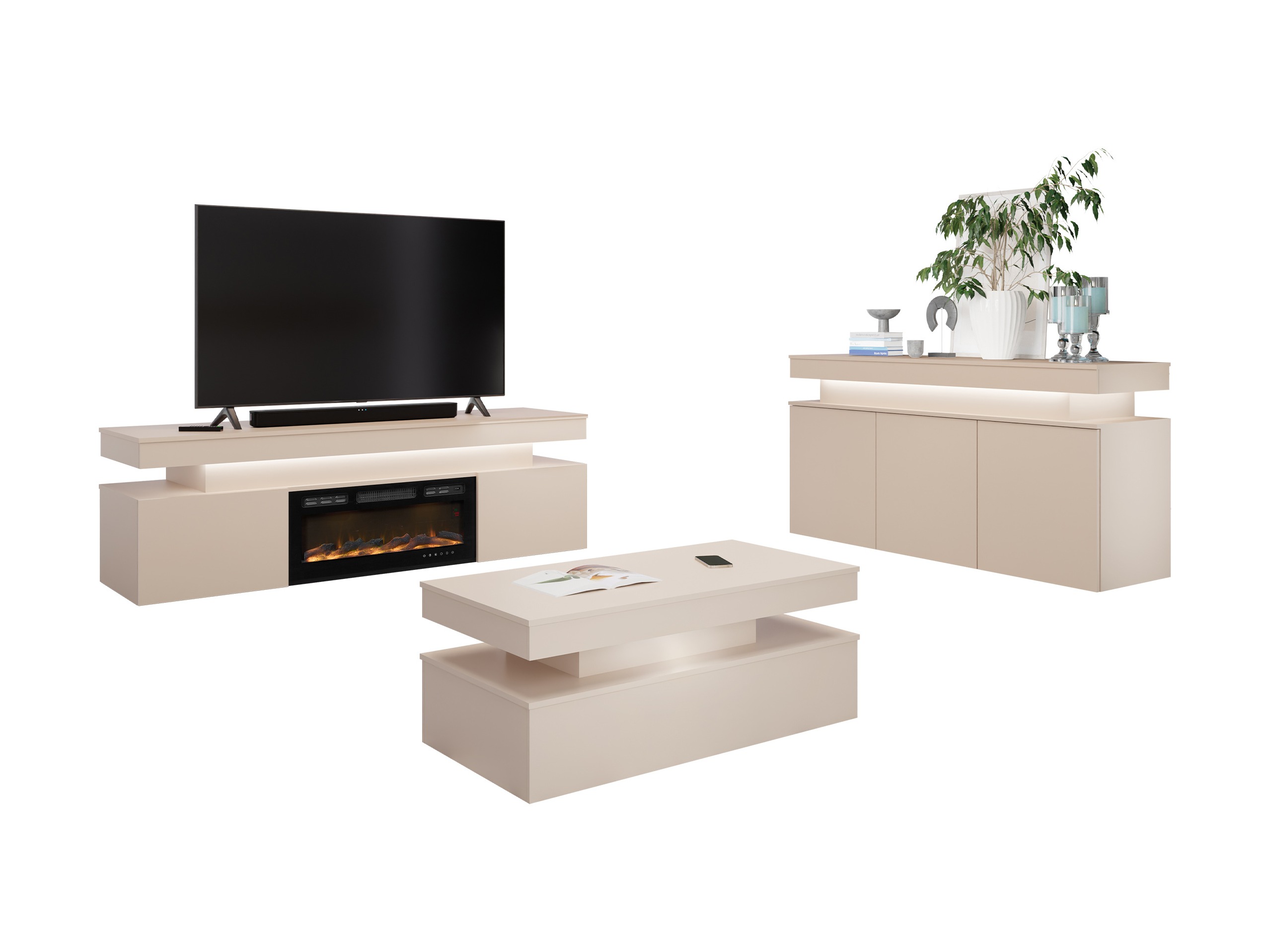 Olohuonesetti Monfero I (Vaaleanruskea)