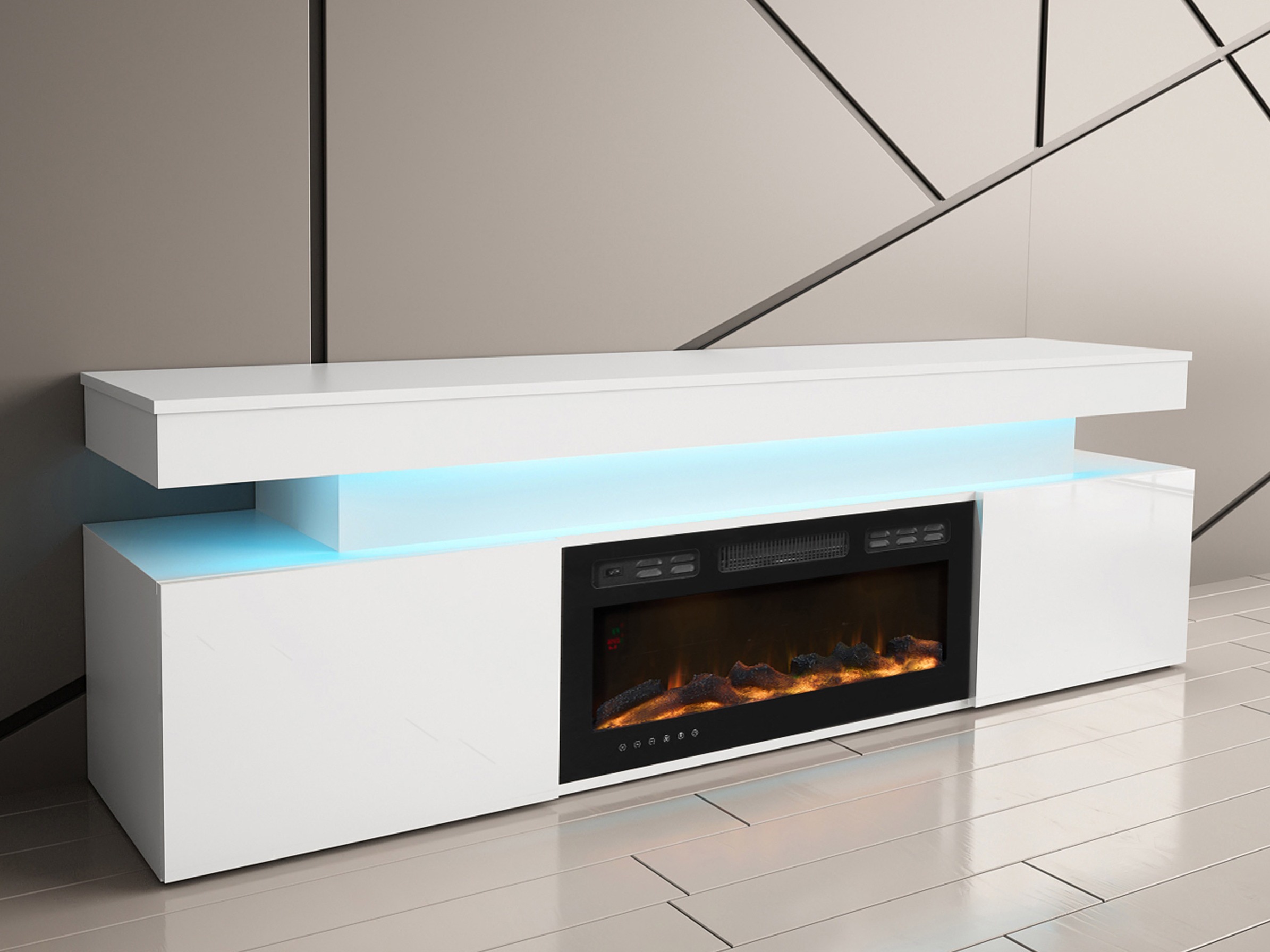 TV-taso Monfero 104 (Valkoinen + Kiiltävä valkoinen)