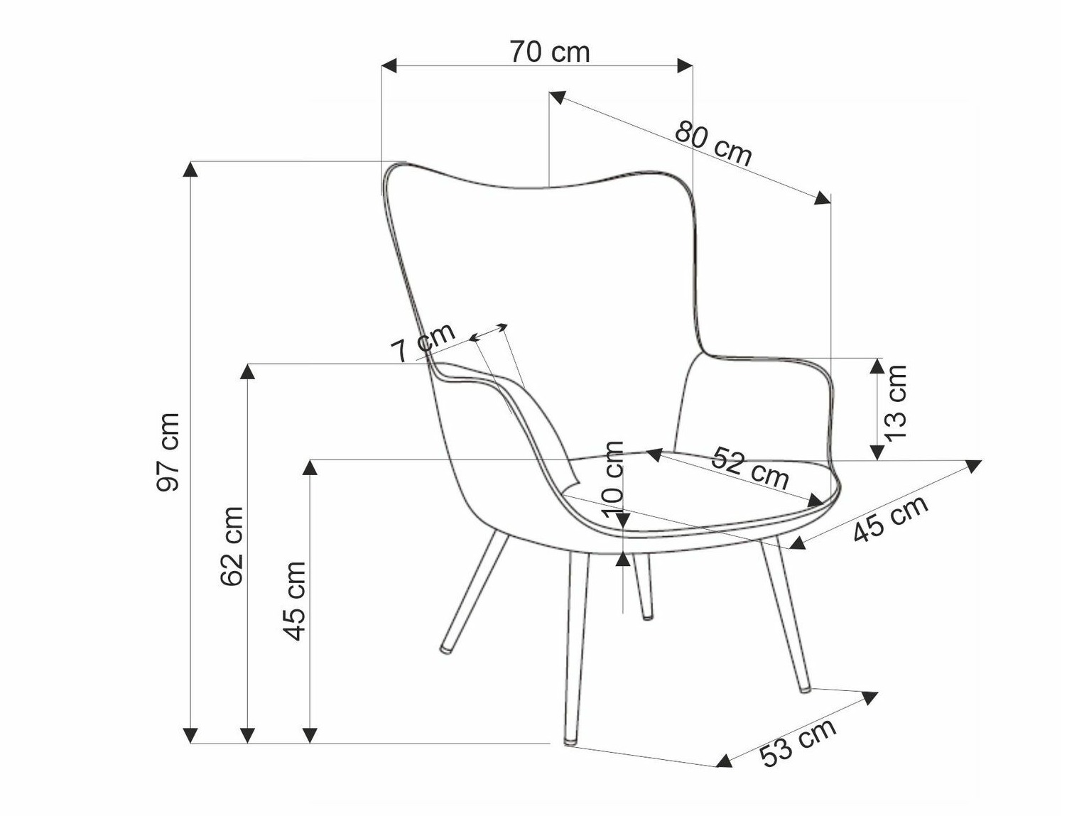 Nojatuoli Houston 1610 (Keltainen)