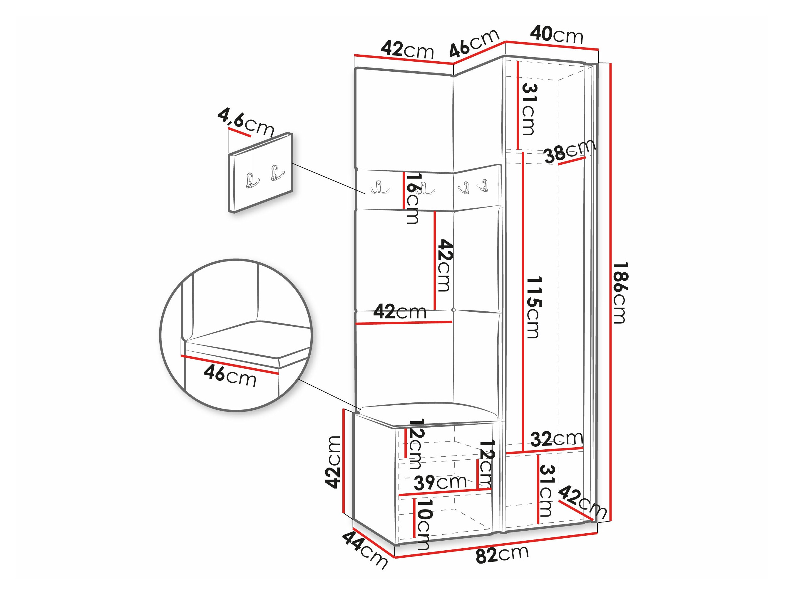 Eteissetti Pinis XXV (Valkoinen)