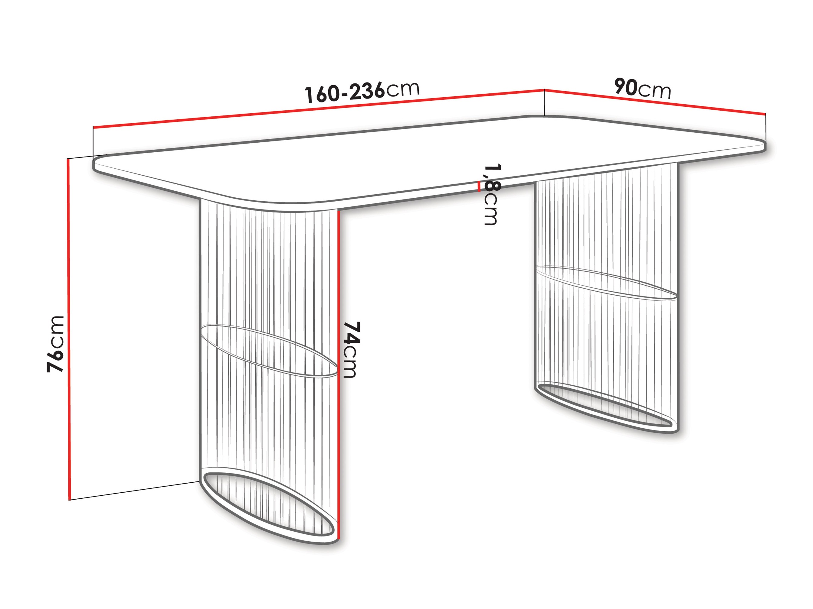 Pöytä Oswego 163 (Kultainen Craft-tammi)