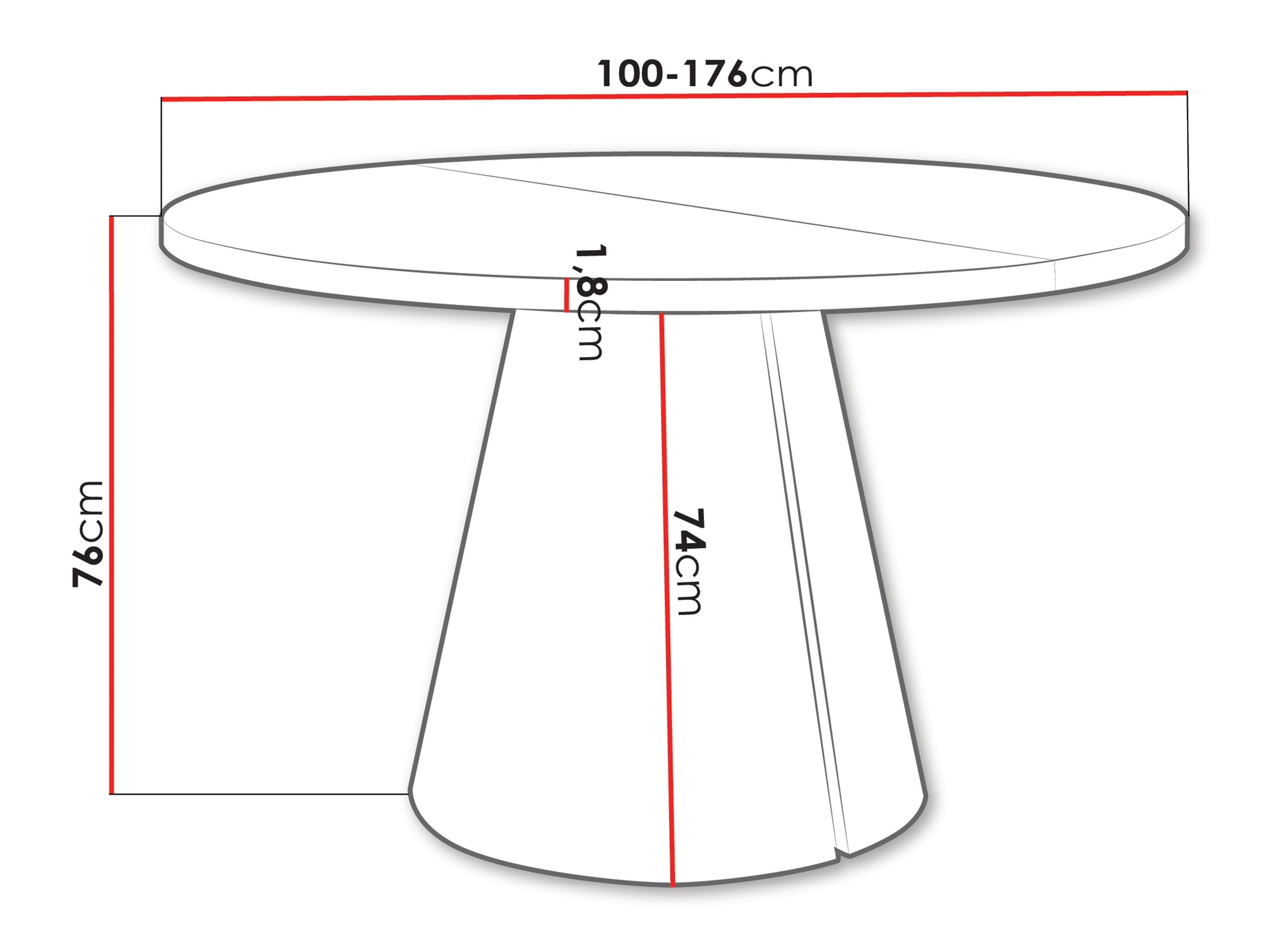 Pöytä Oswego 166 (Tammi)