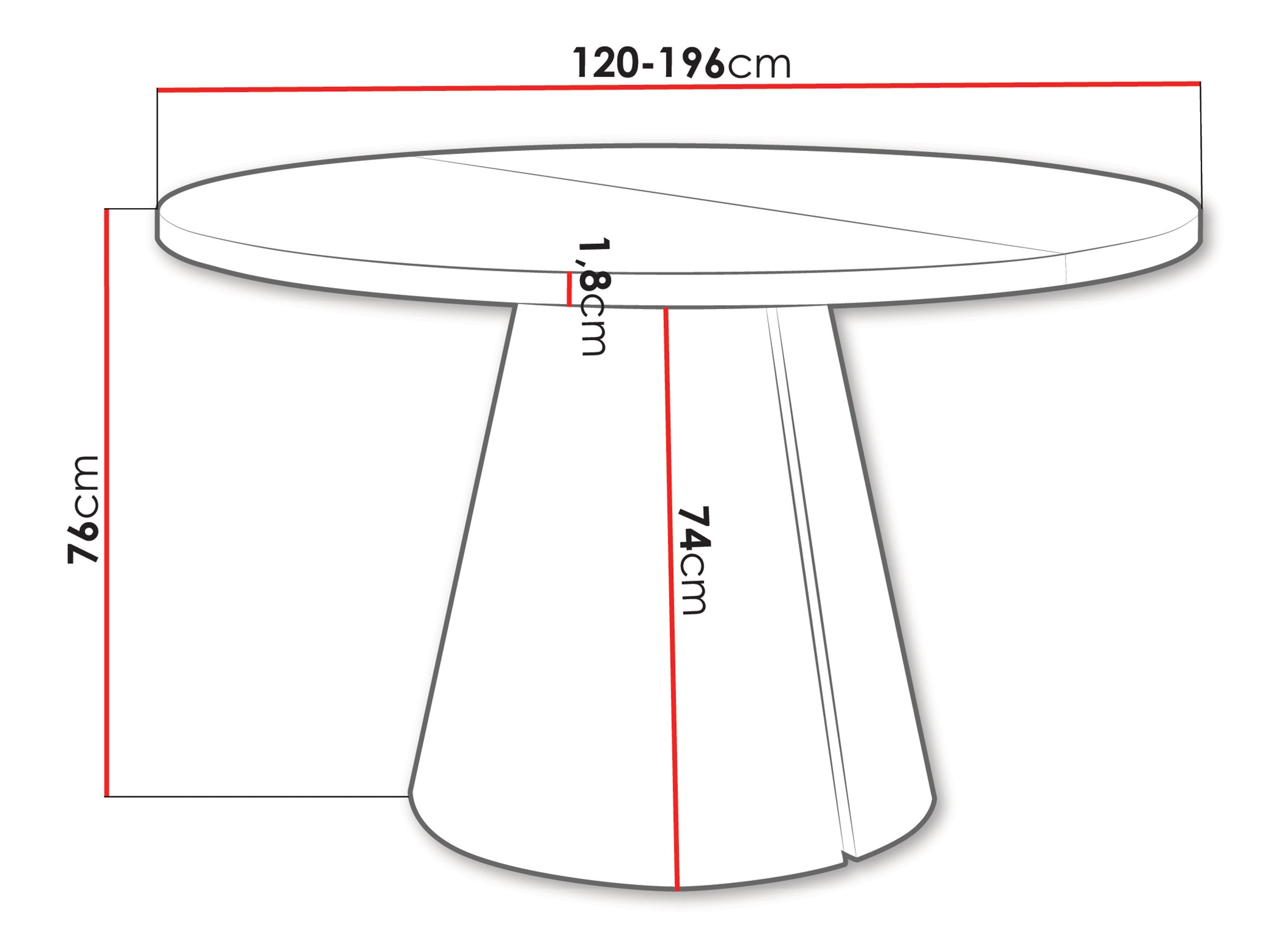 Pöytä Oswego 167 (Musta marmori)