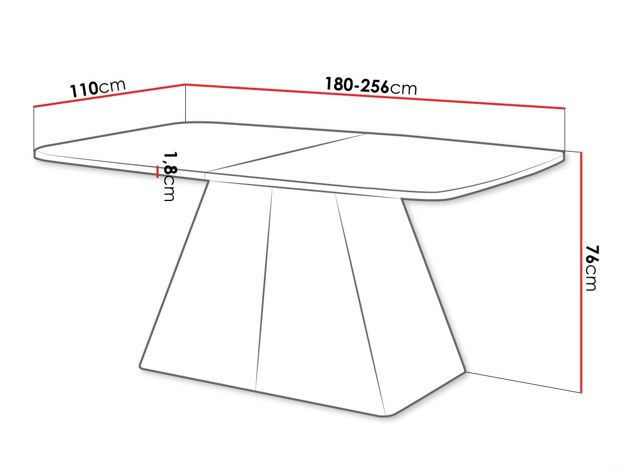 Pöytä Oswego 170 (Valkoinen)