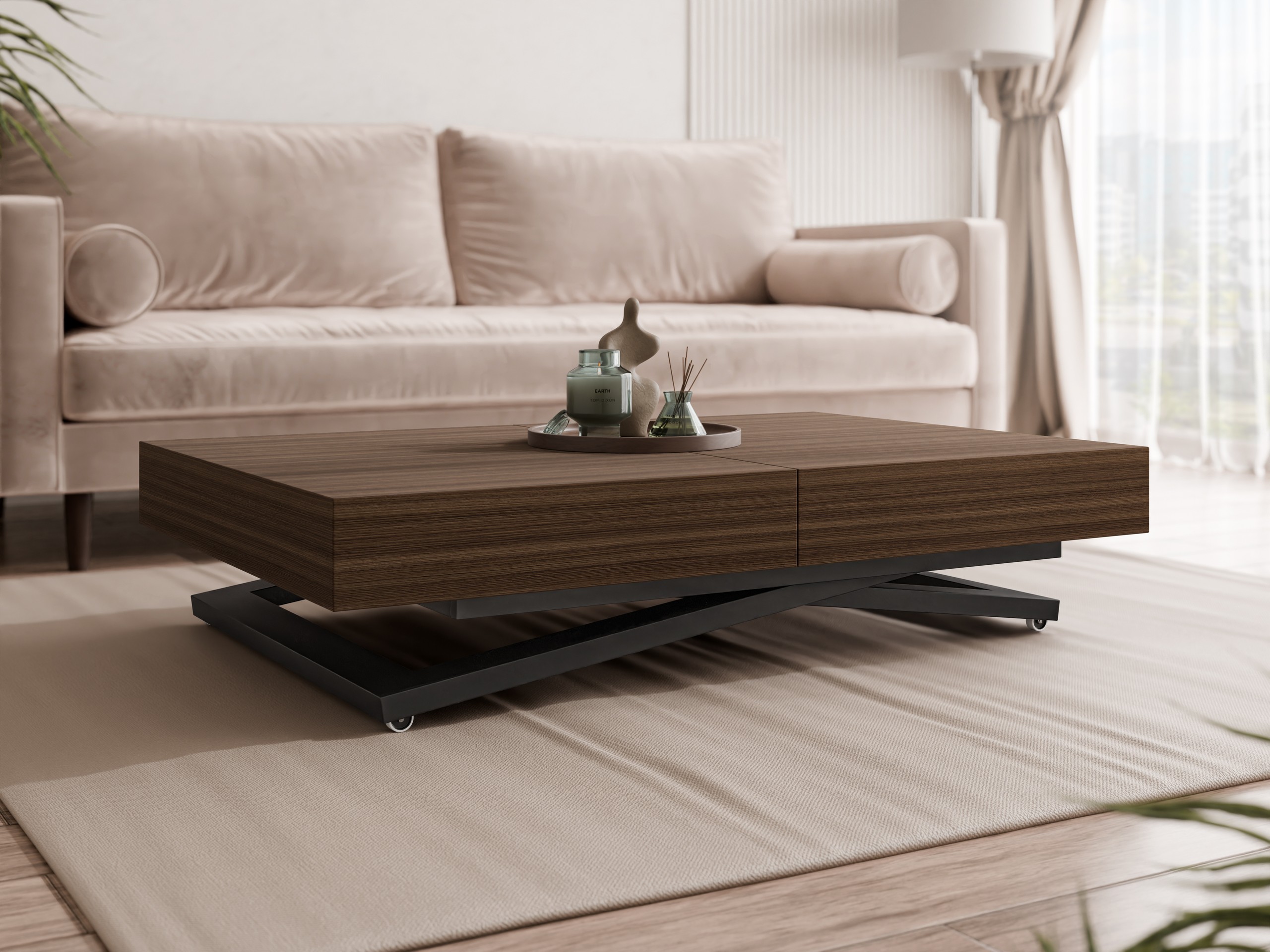 Muunnettava sohvapöytä Oswego 171 (Pähkinä)