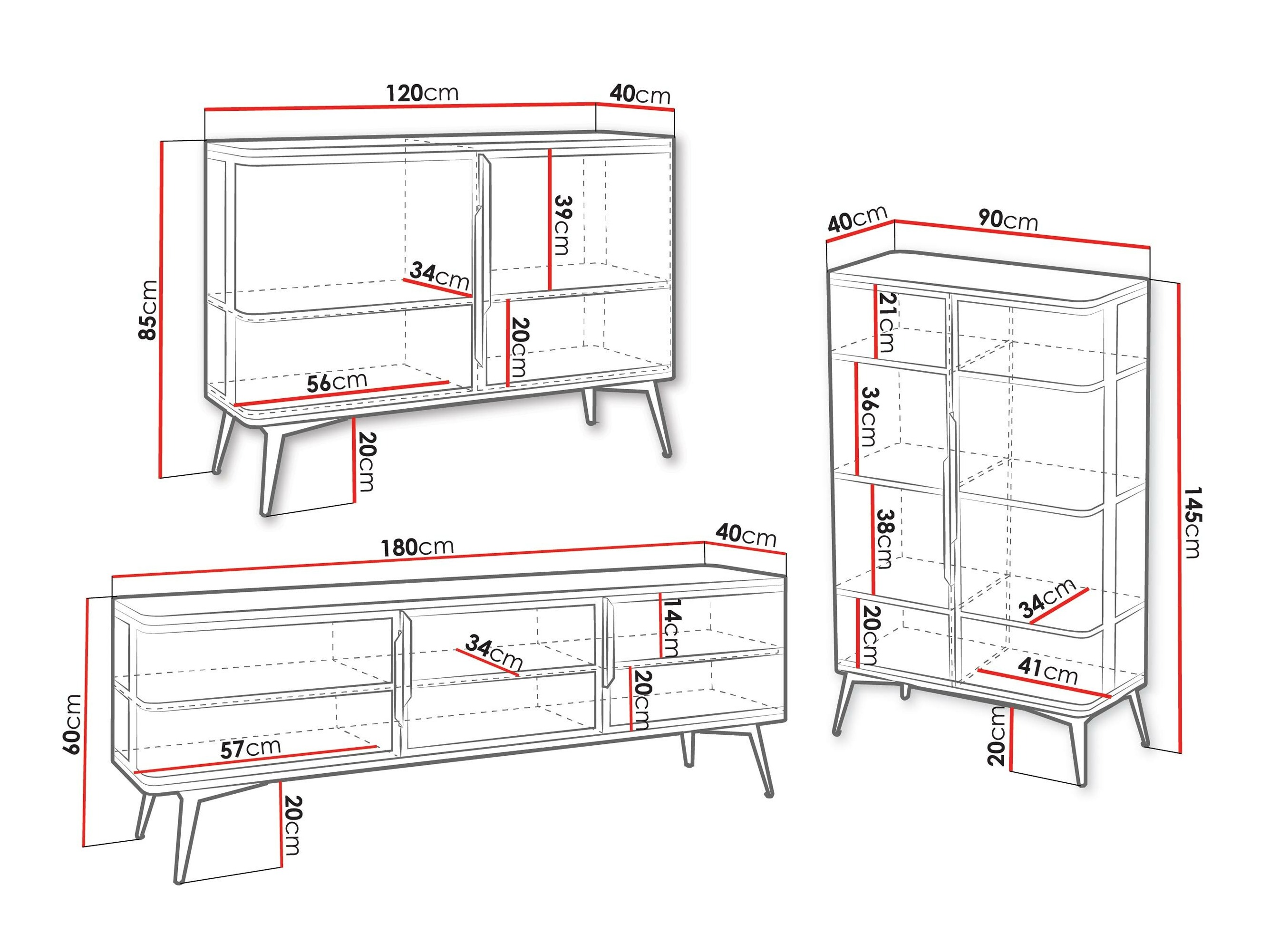 Olohuonesetti Camfelo 104 (Musta)