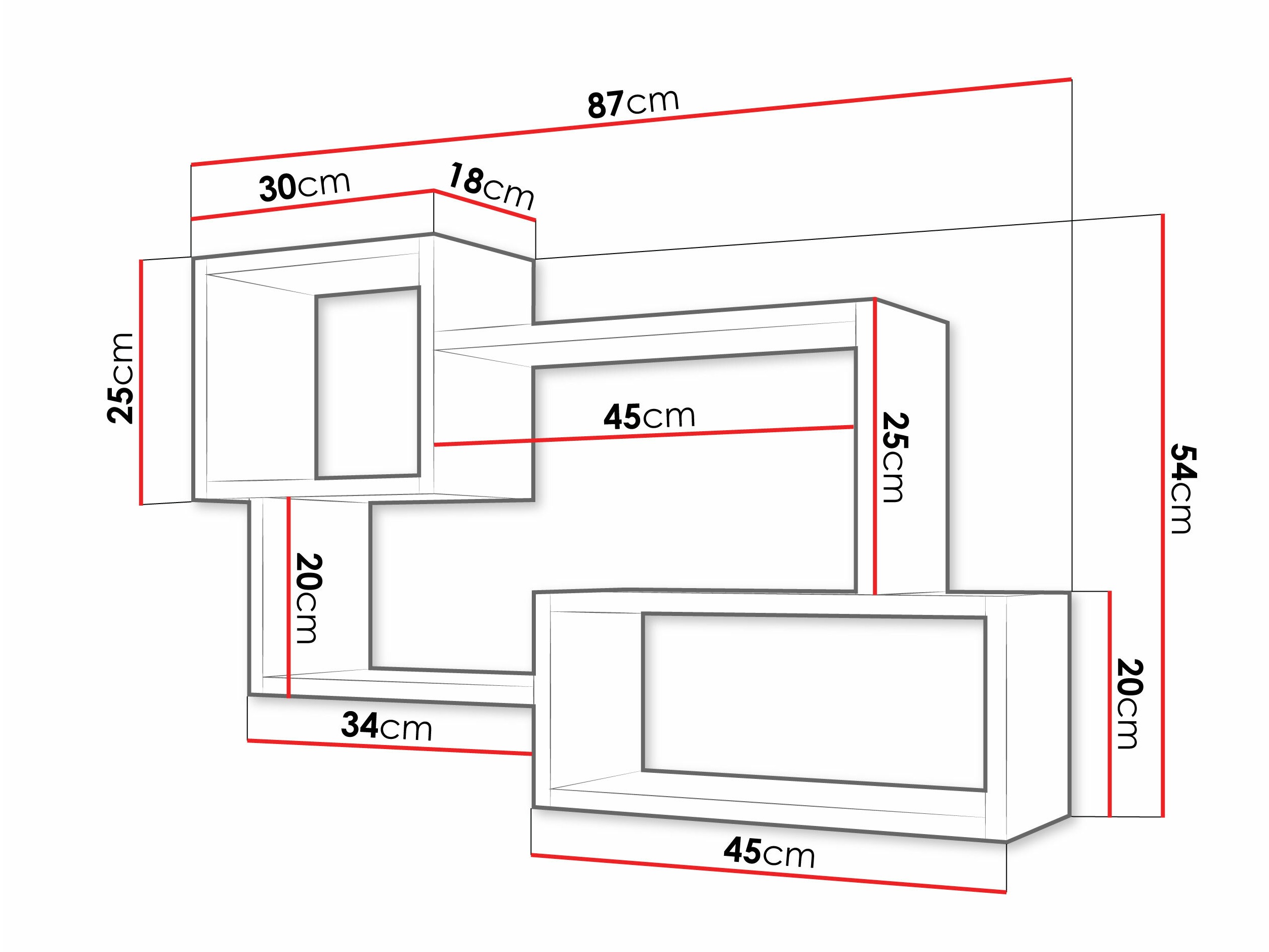 Seinähylly Lexicon II (Betoni + Valkoinen)