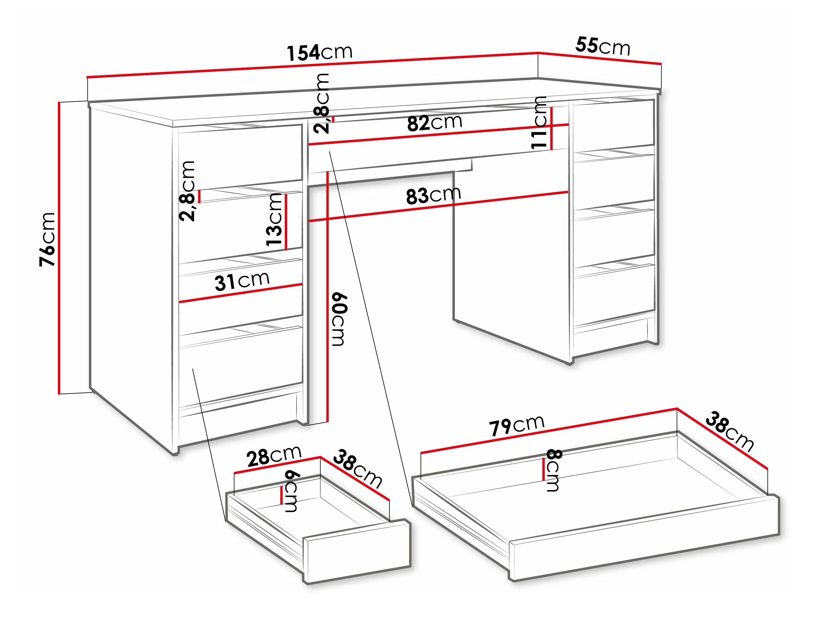 Työpöytä Comfivo Terros II (Valkoinen)