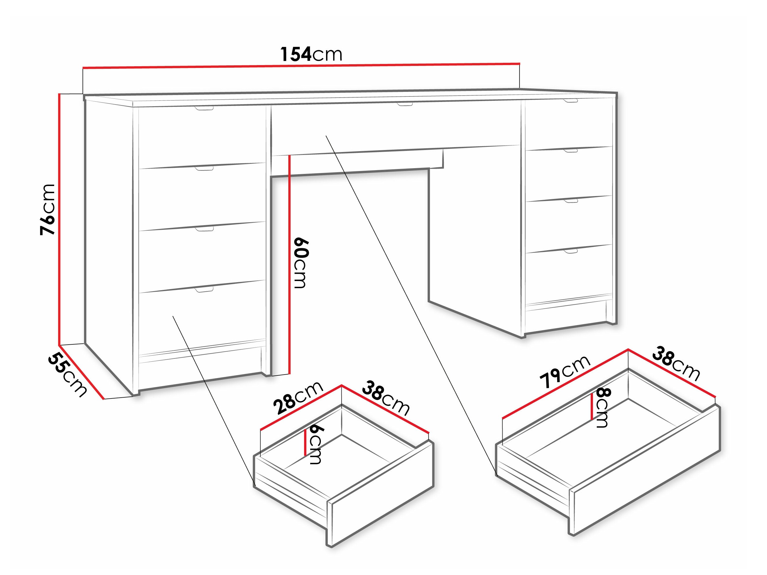 Työpöytä Comfivo Larmire 110 (Valkoinen)