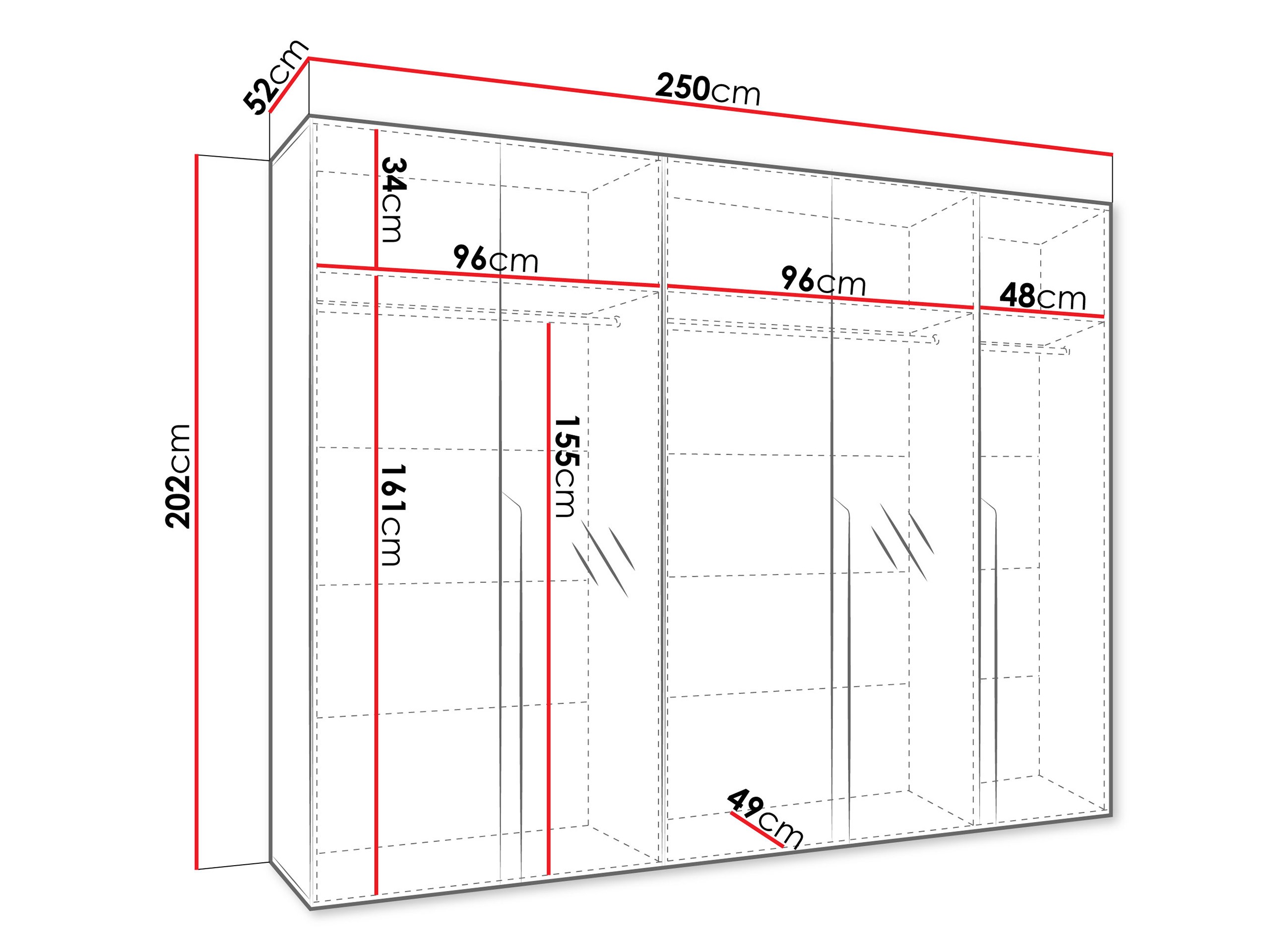 Vaatekaappi Hartford 587 (Musta)