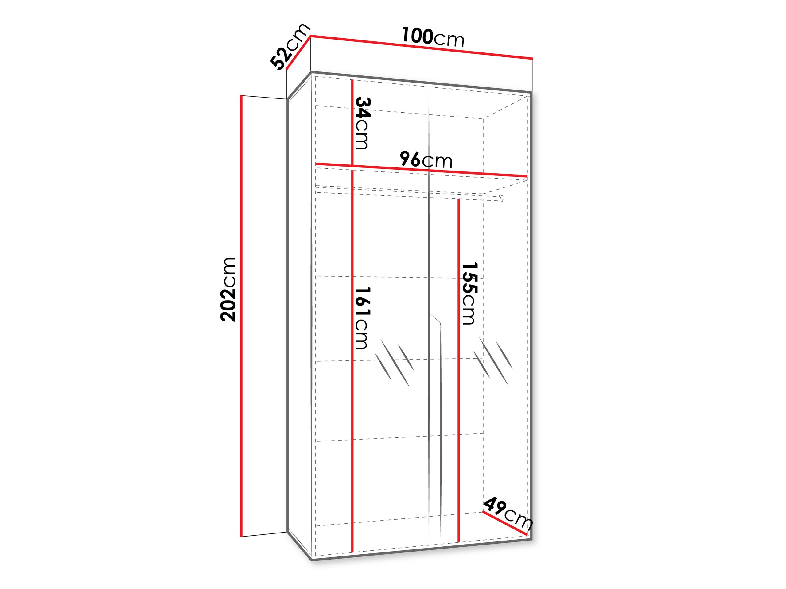 Vaatekaappi Hartford 589 (Valkoinen)