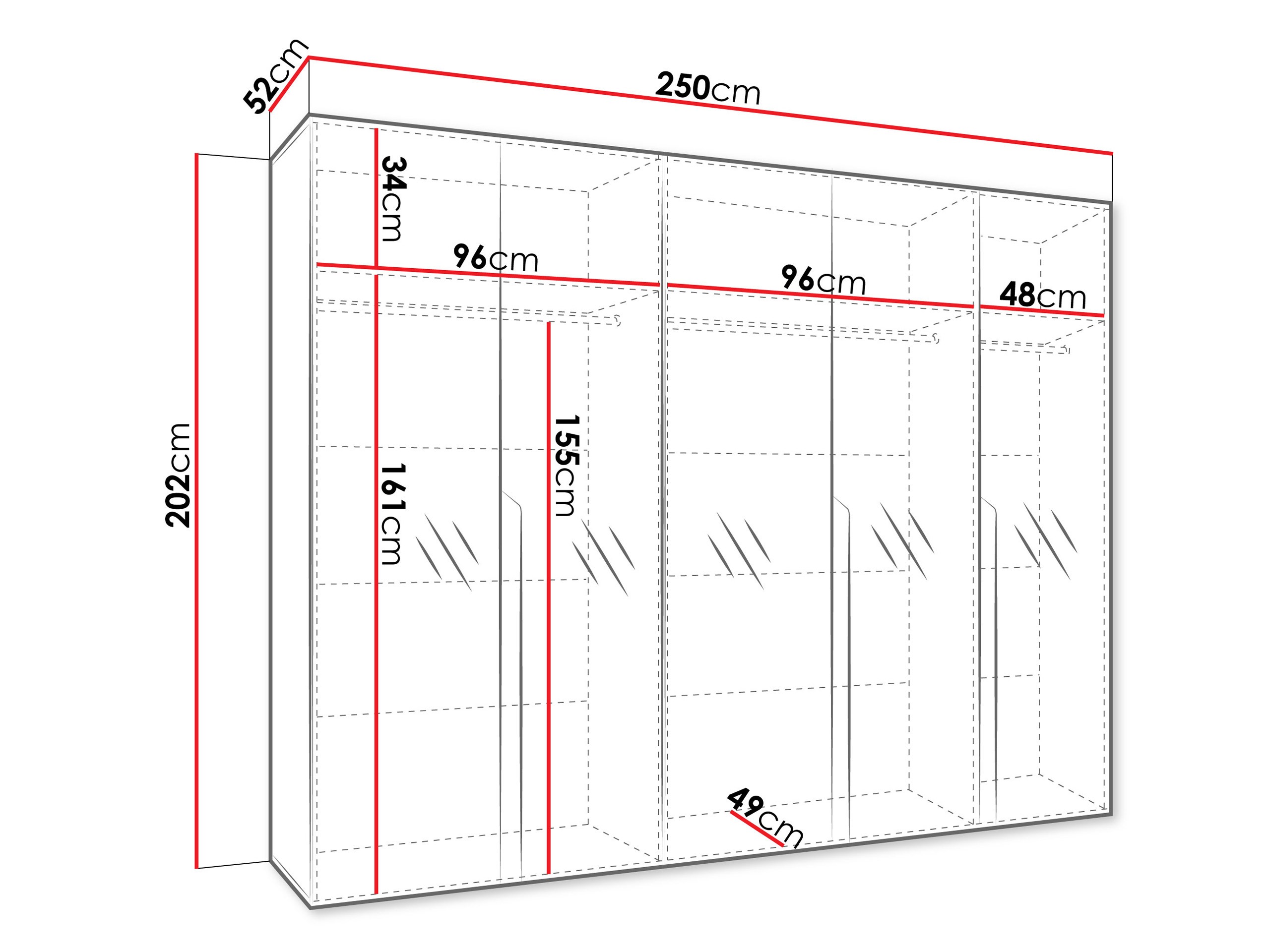 Vaatekaappi Hartford 592 (Musta)