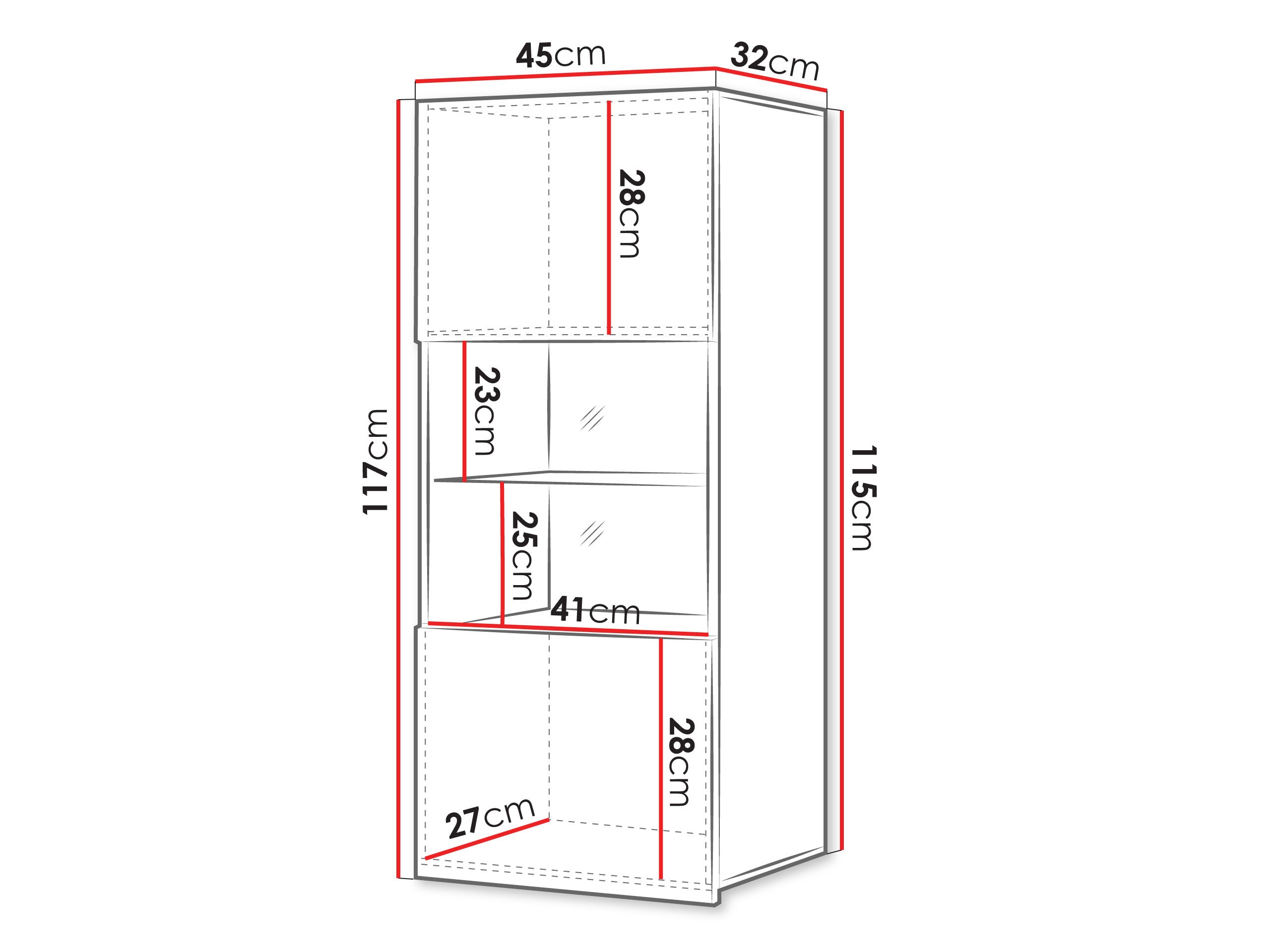 Seinäkaappi Remus I (Musta + Kiiltävä musta)