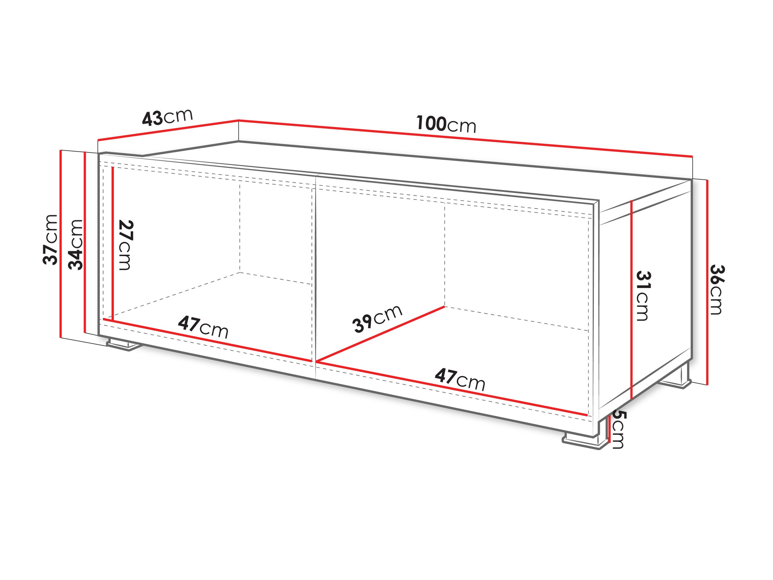 TV-taso Remus I (Musta + Kiiltävä musta)