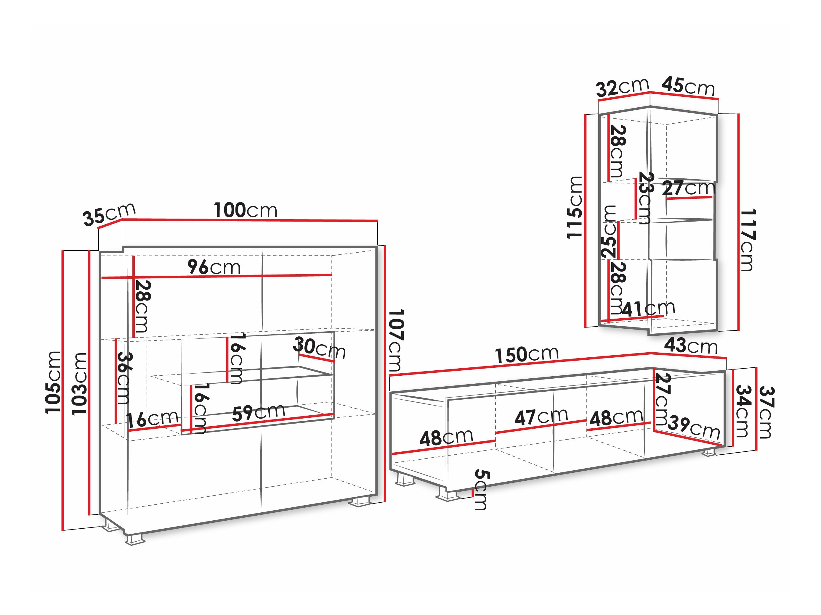 Olohuonesetti Remus VII (Valkoinen + Kiiltävä valkoinen)