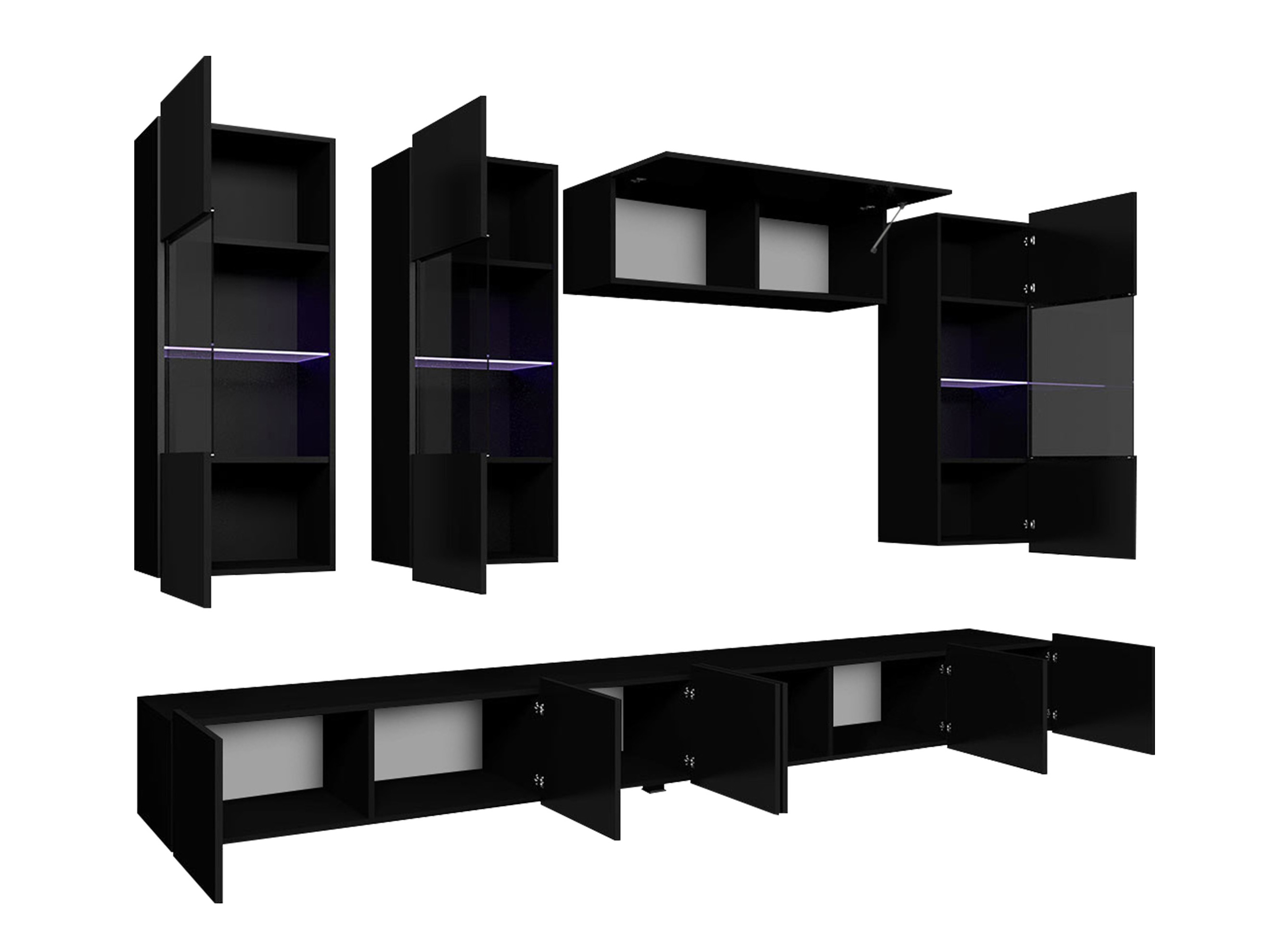 Olohuonesetti Remus V (Musta + Kiiltävä musta)