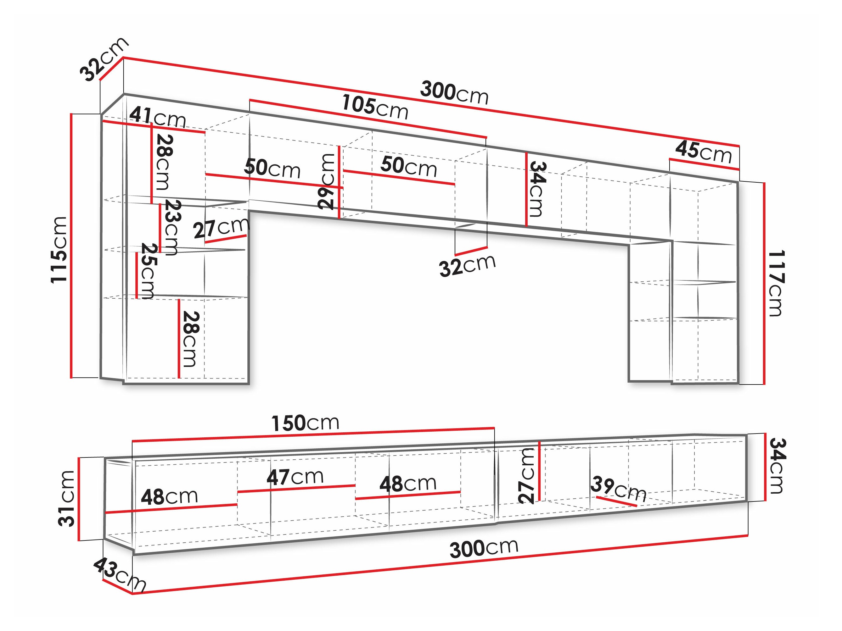 Olohuonesetti Tivdalu 105 (Valkoinen + Kiiltävä valkoinen)