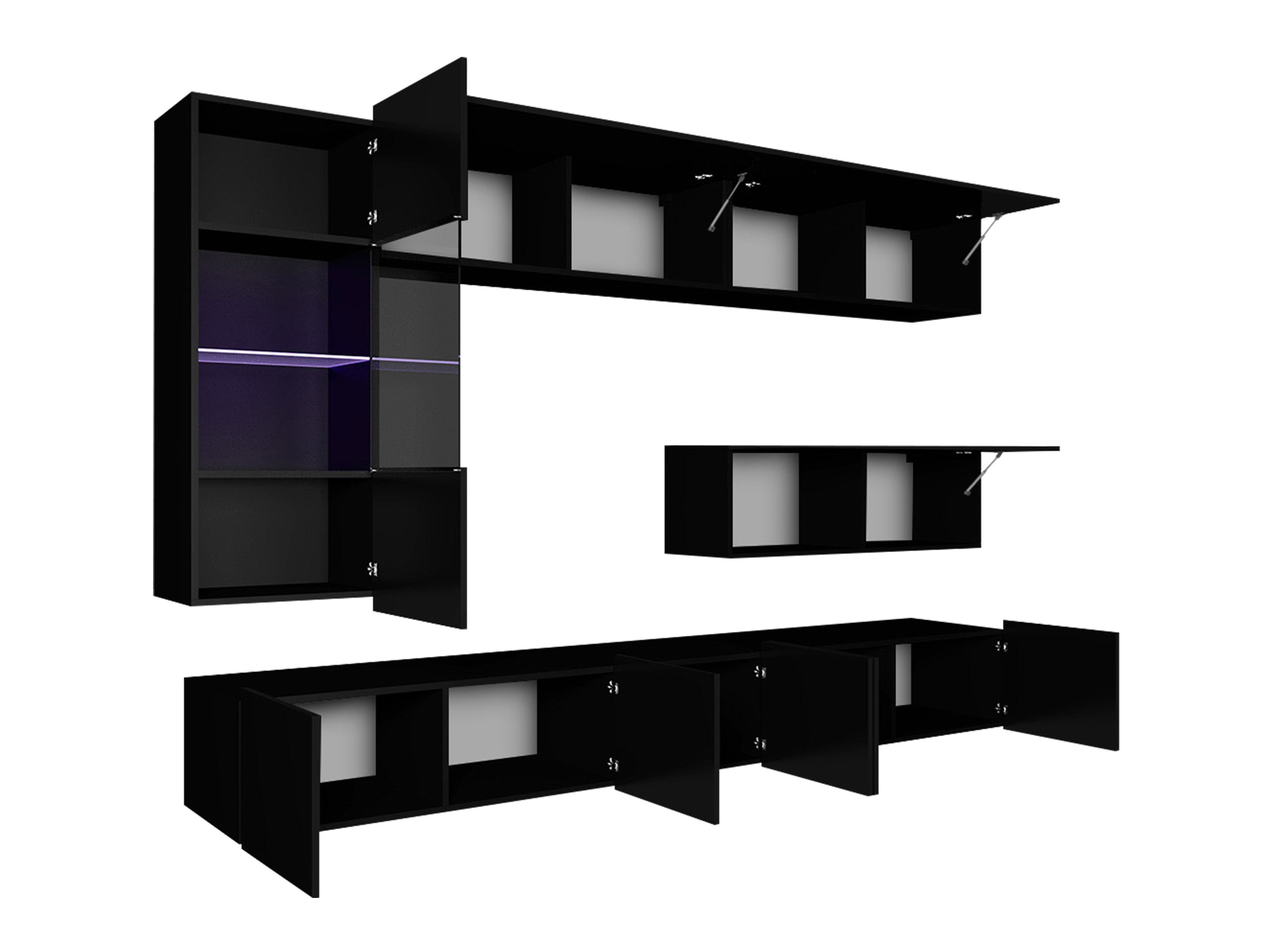 Olohuonesetti Tivdalu 108 (Musta + Kiiltävä musta)