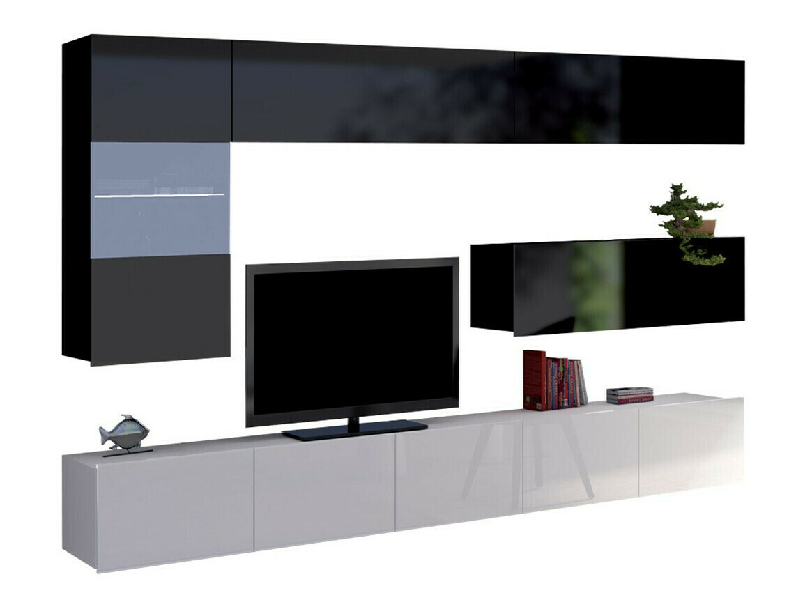 Olohuonesetti Tivdalu 108 (Valkoinen + Kiiltävä valkoinen + Musta + Kiiltävä musta)