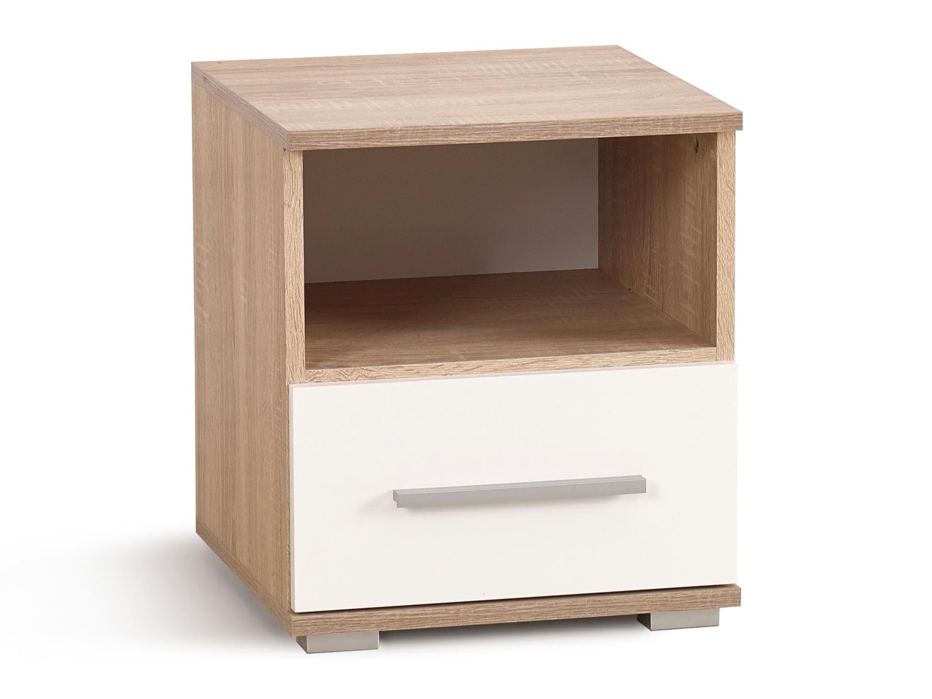 Yöpöytä Cirveso 111 (Sonoma-tammi + Kiiltävä valkoinen)