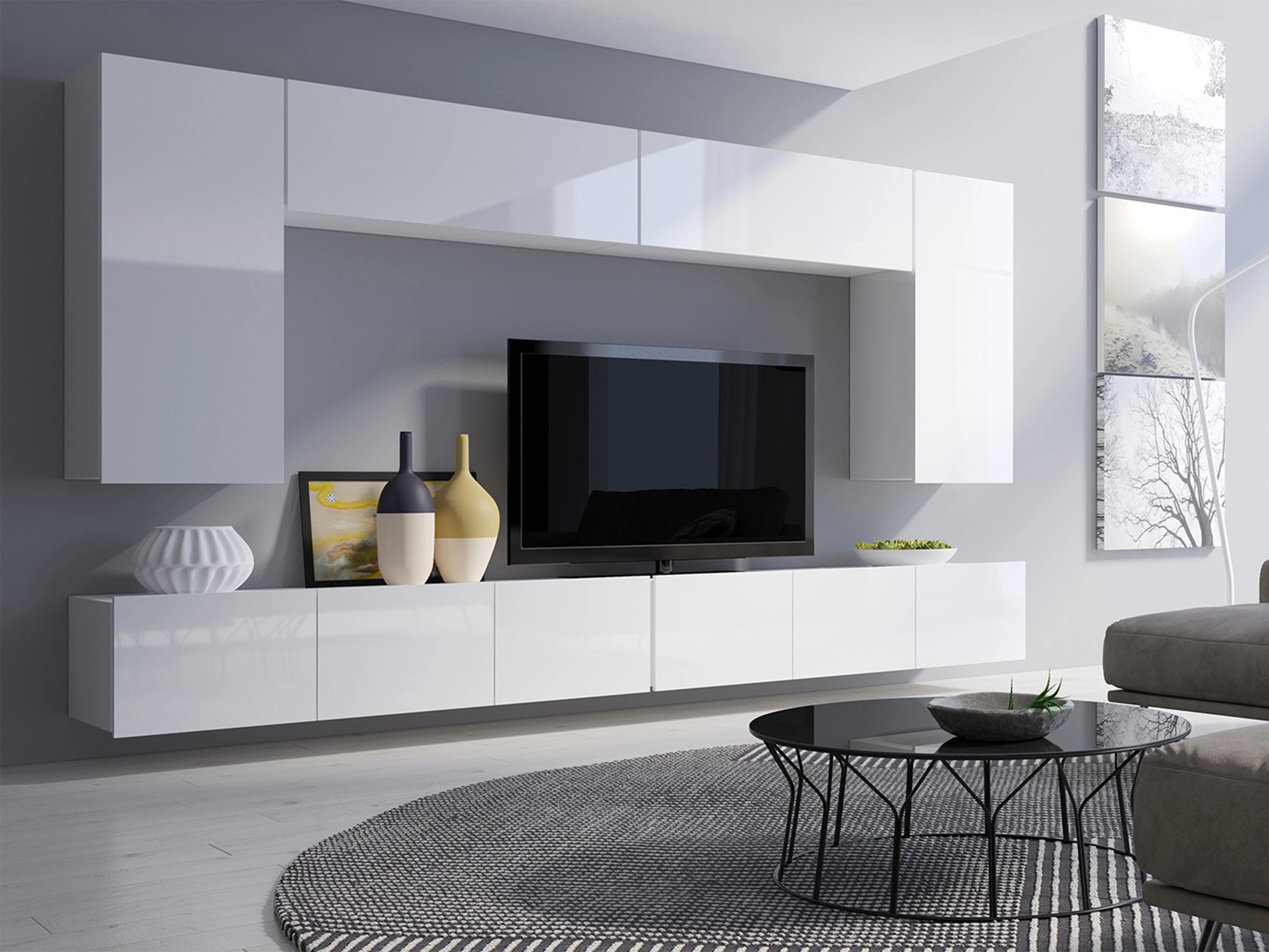 Olohuonesetti Remus XIII (Valkoinen + Kiiltävä valkoinen)