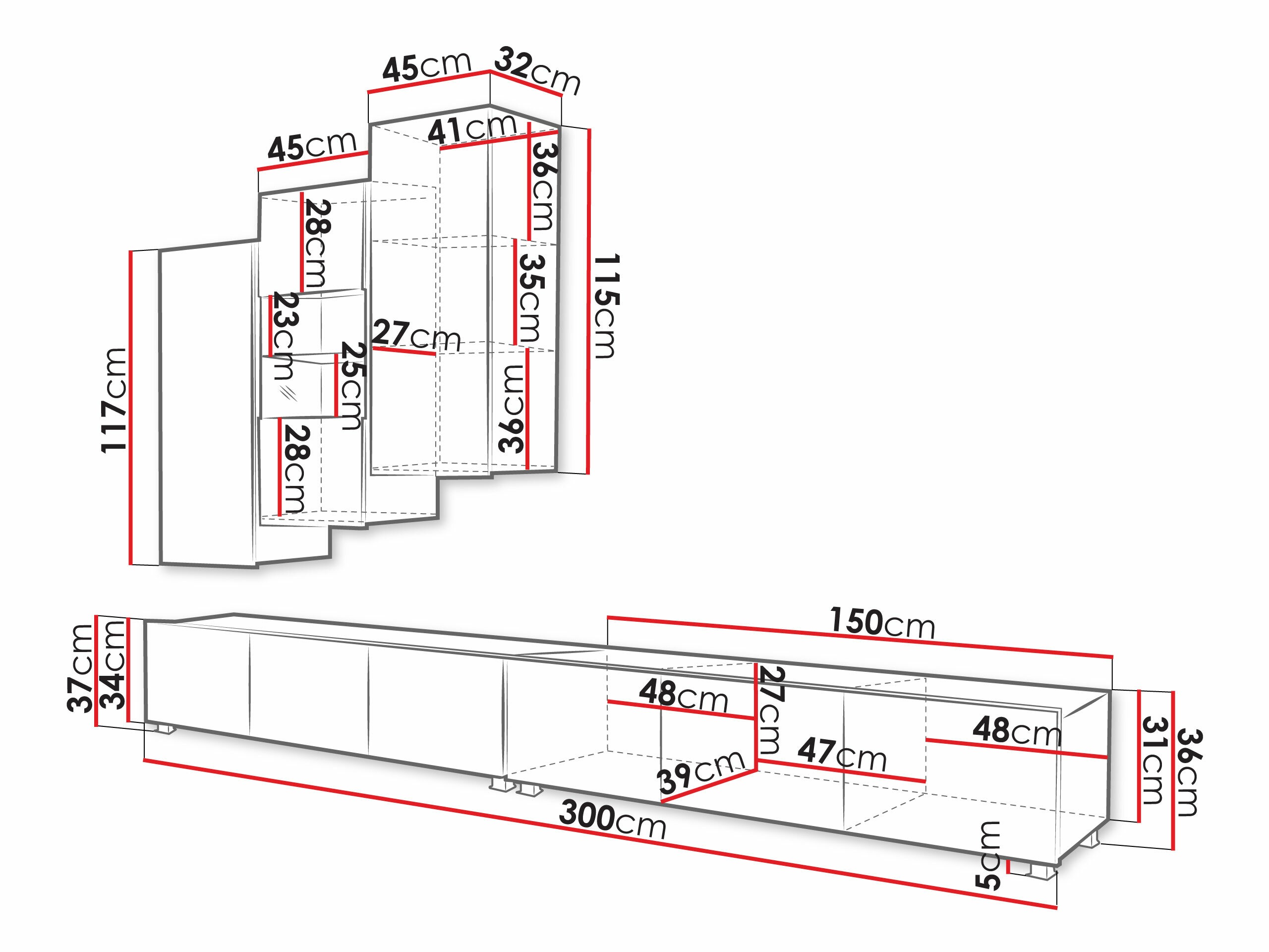Olohuonesetti Remus XVII (Musta + Kiiltävä musta)