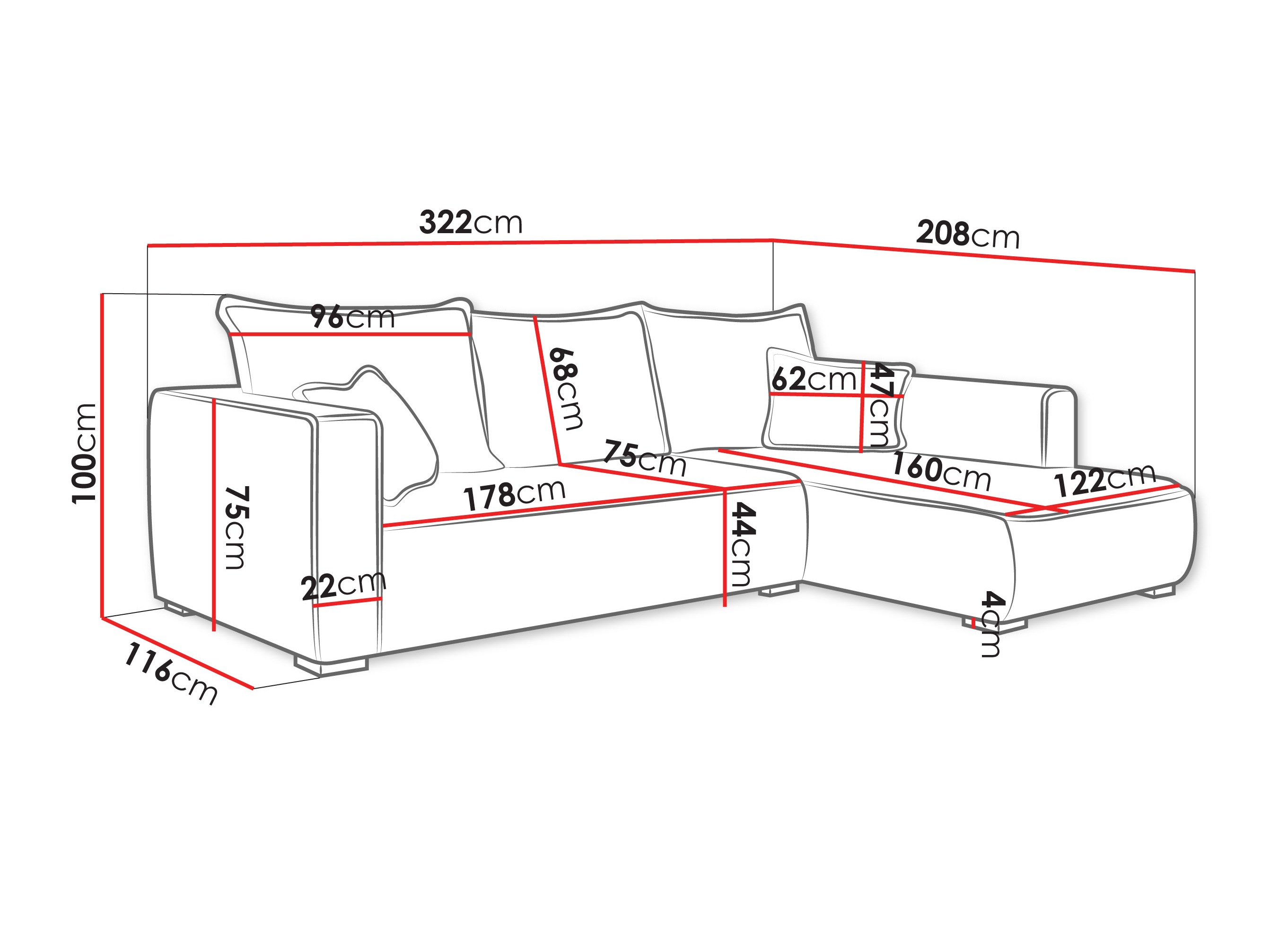 Kulmasohva TrendyNest 125 (Tilia 85)