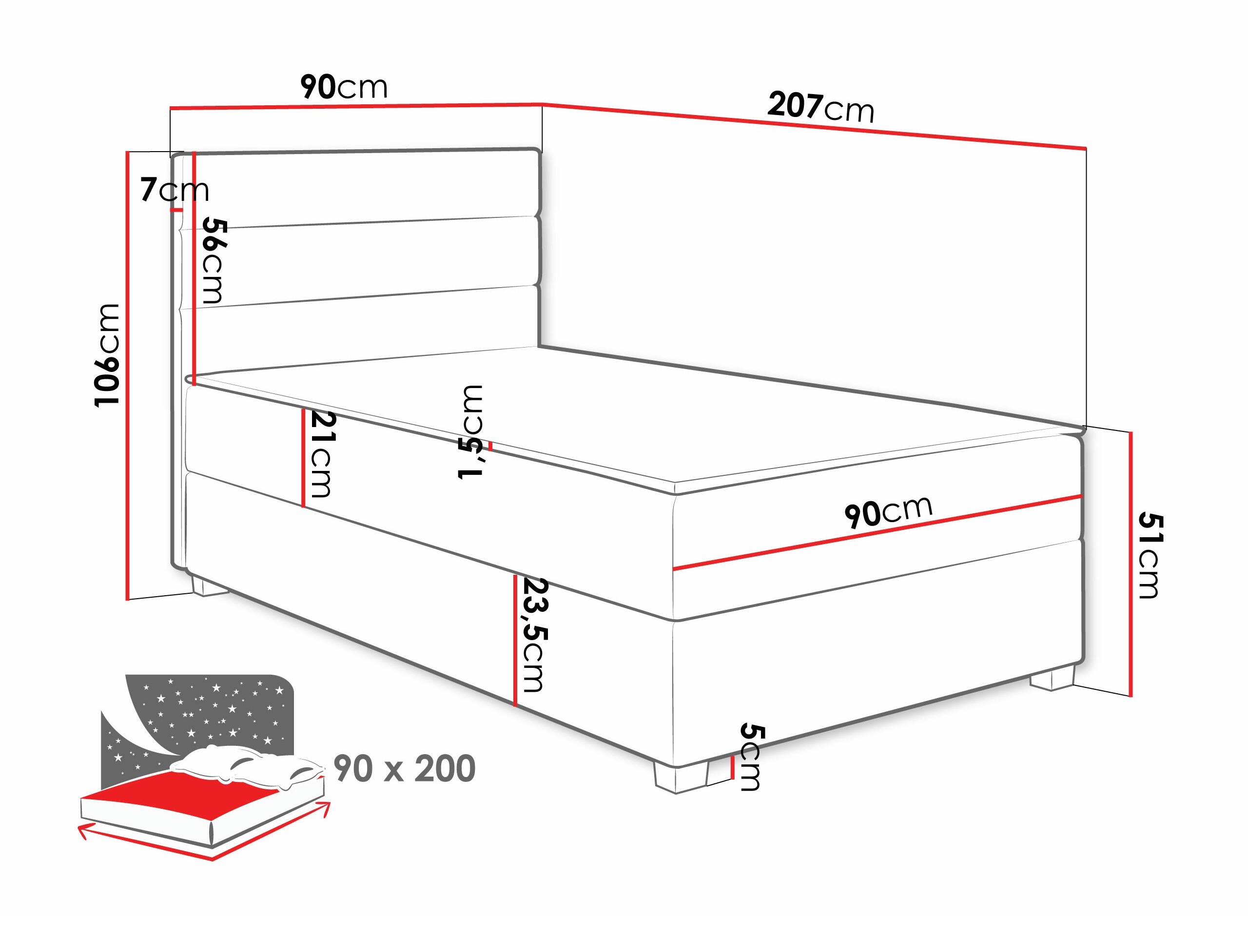 Jenkkisänky Delphio (Manila 14)