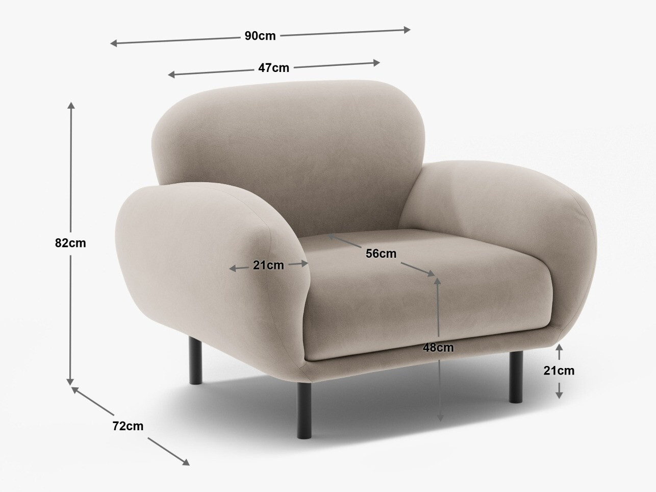 Nojatuoli Beckley 345 (Casino Musta)