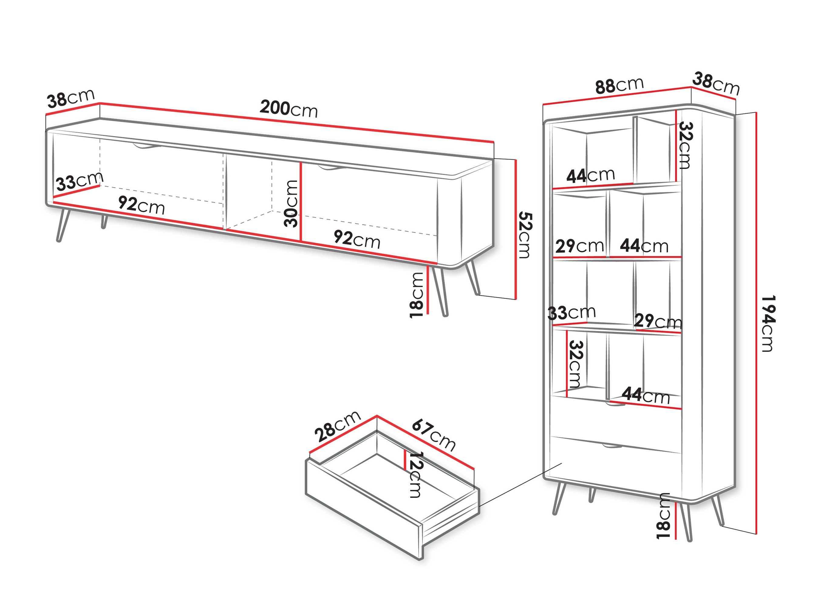 Olohuonesetti Lectum (Beige)