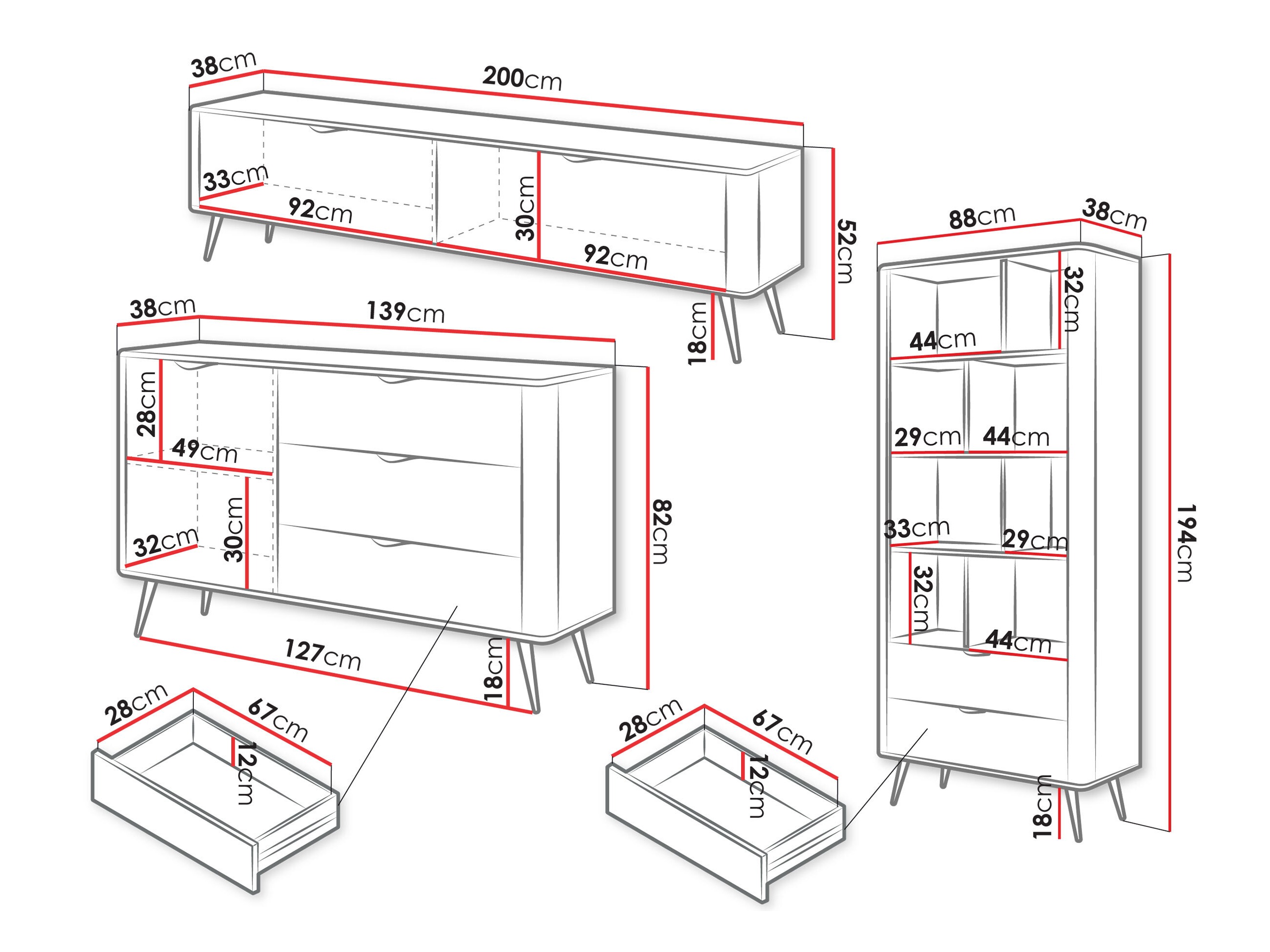 Olohuonesetti Lectum I (Beige)