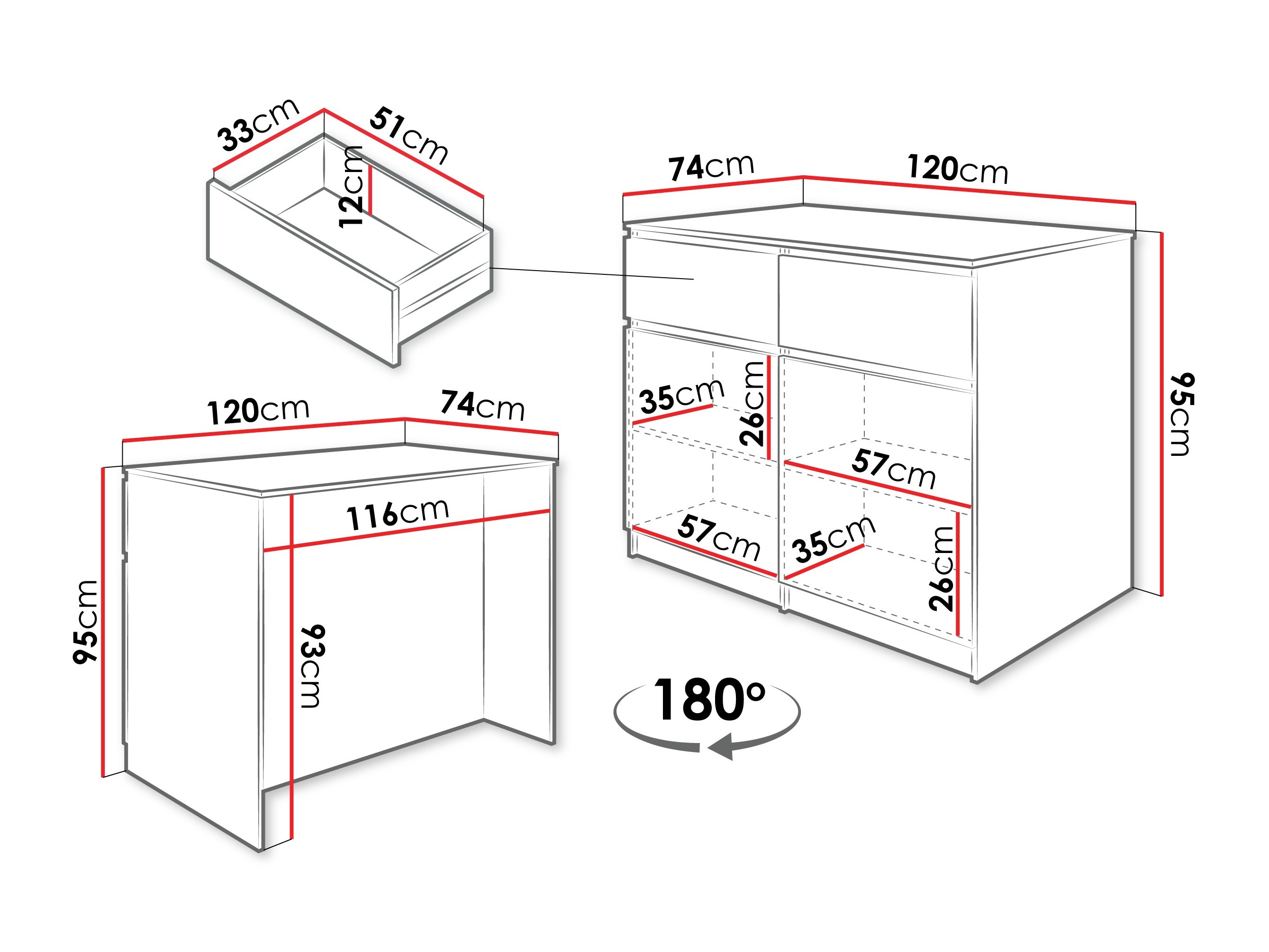 Keittiösaareke Comfivo 504 (Valkoinen)