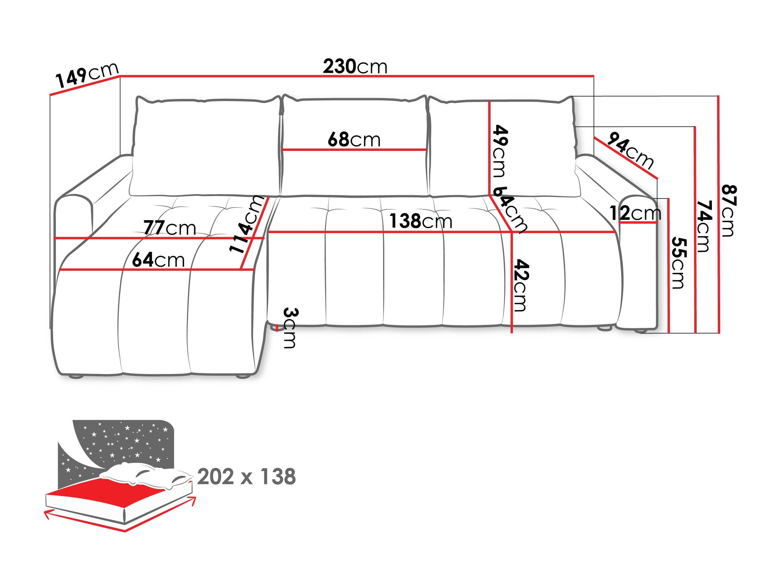 Kulmasohva Providence 198 (Polo 872)