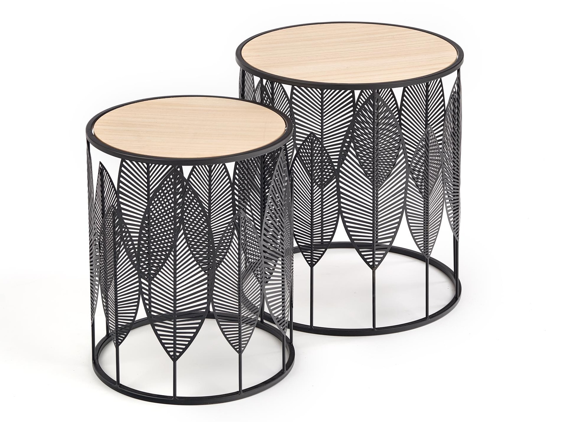 Sivupöytäsetti Houston 974 (Musta + Vaalea puu)