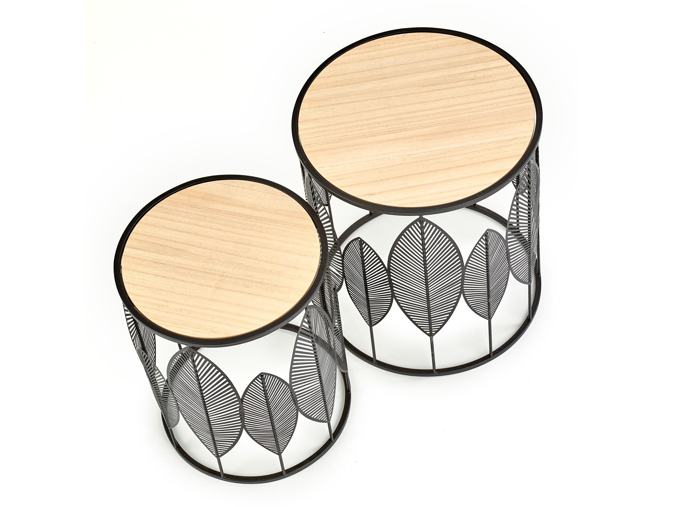 Sivupöytäsetti Houston 974 (Musta + Vaalea puu)