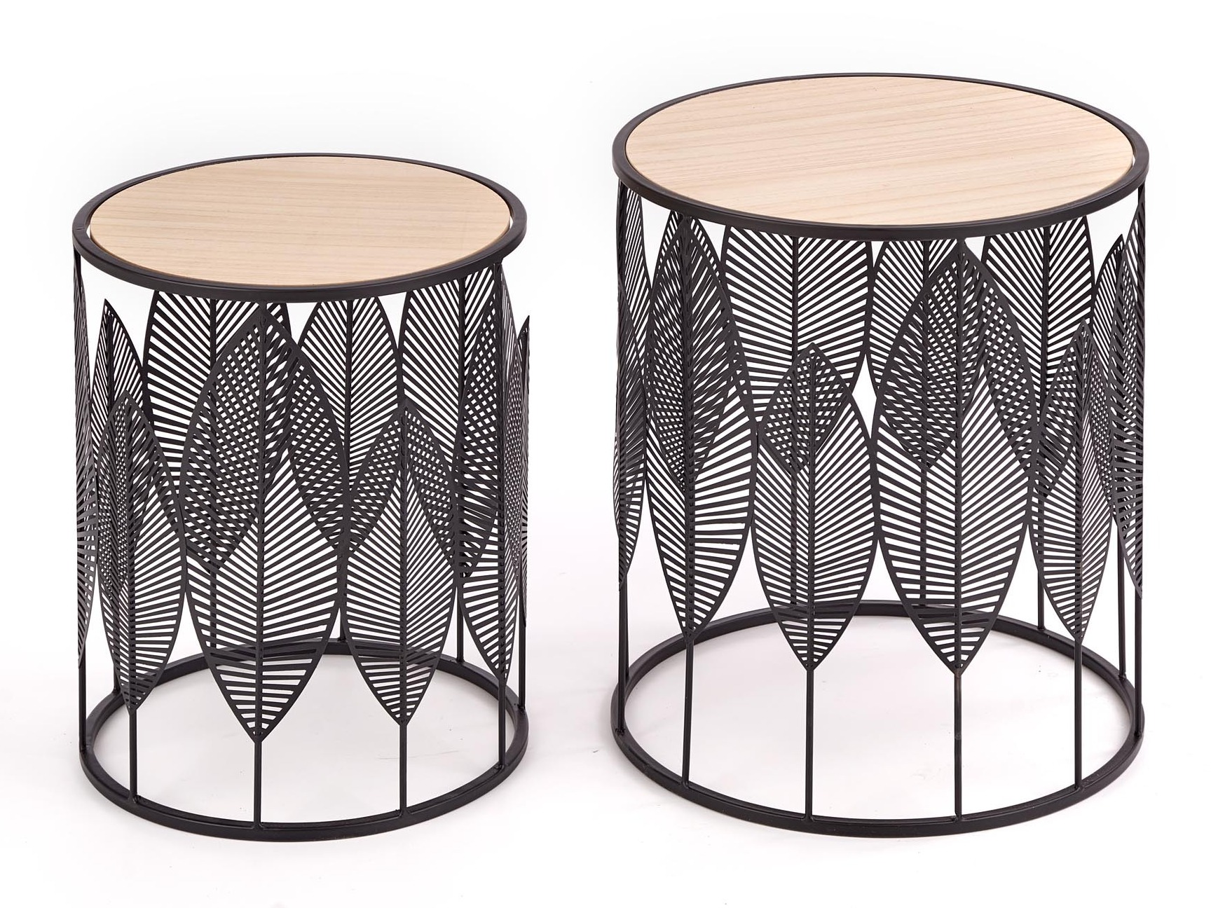 Sivupöytäsetti Houston 974 (Musta + Vaalea puu)