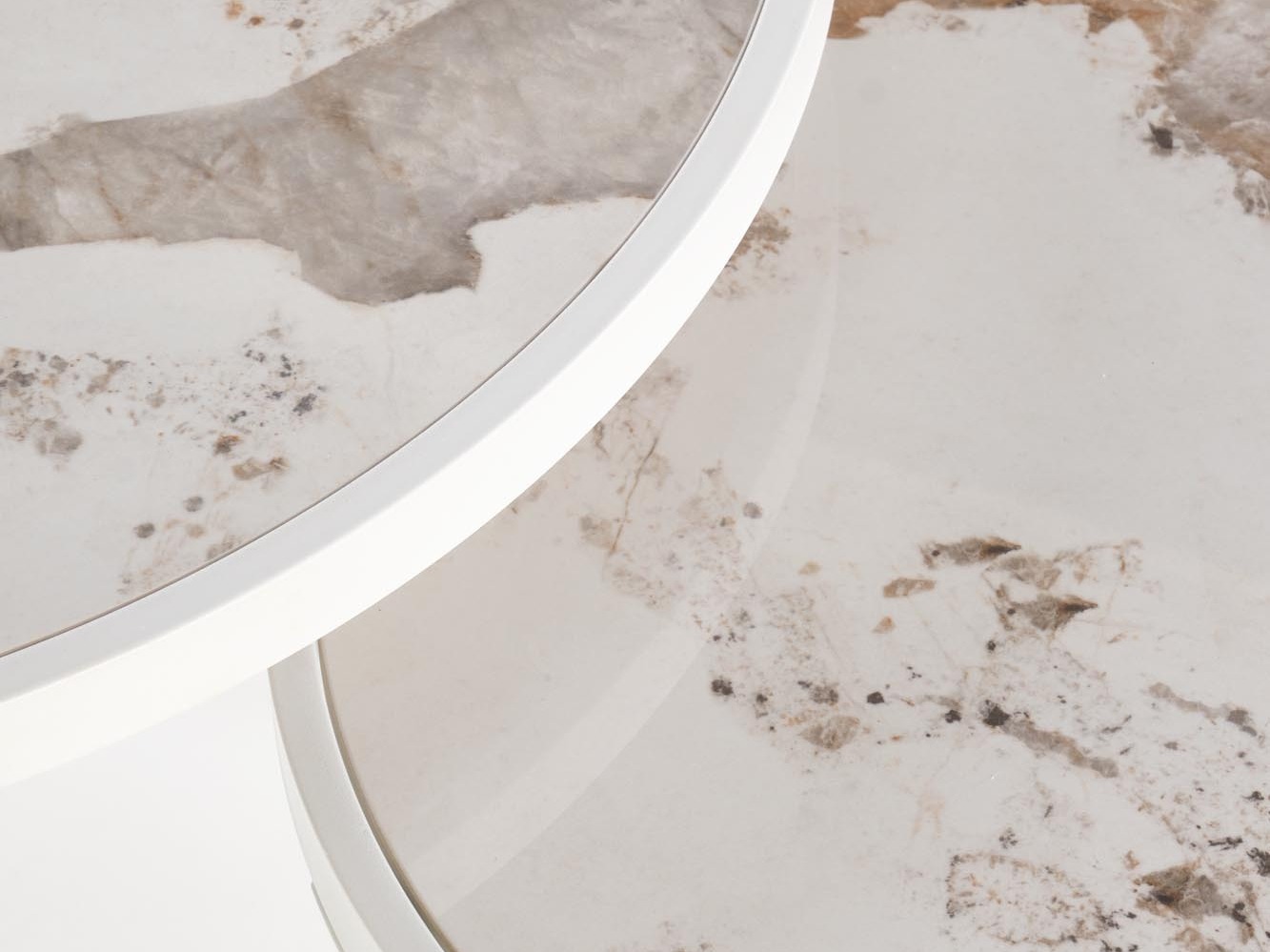 Sohvapöytäsetti Houston 1658 (Valkoinen + Valkoinen marmori)