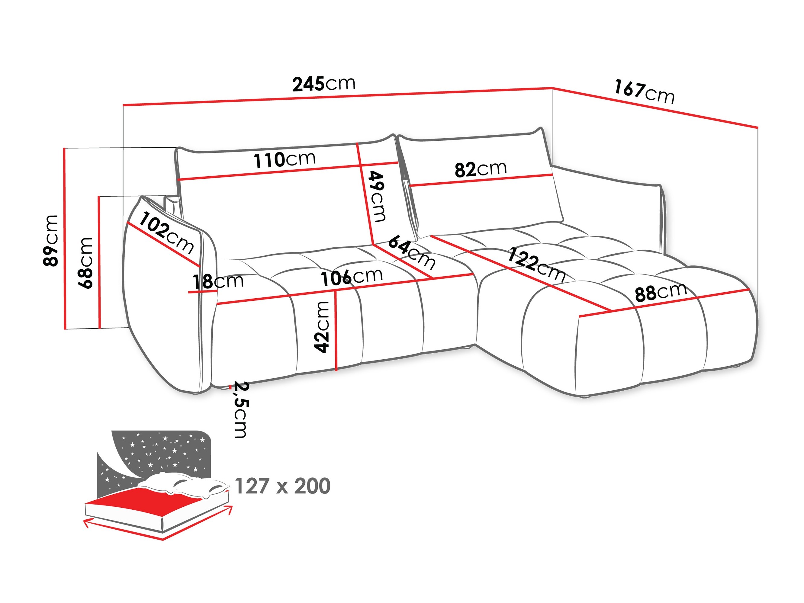 Kulmasohva Naturis (Lumo 55)