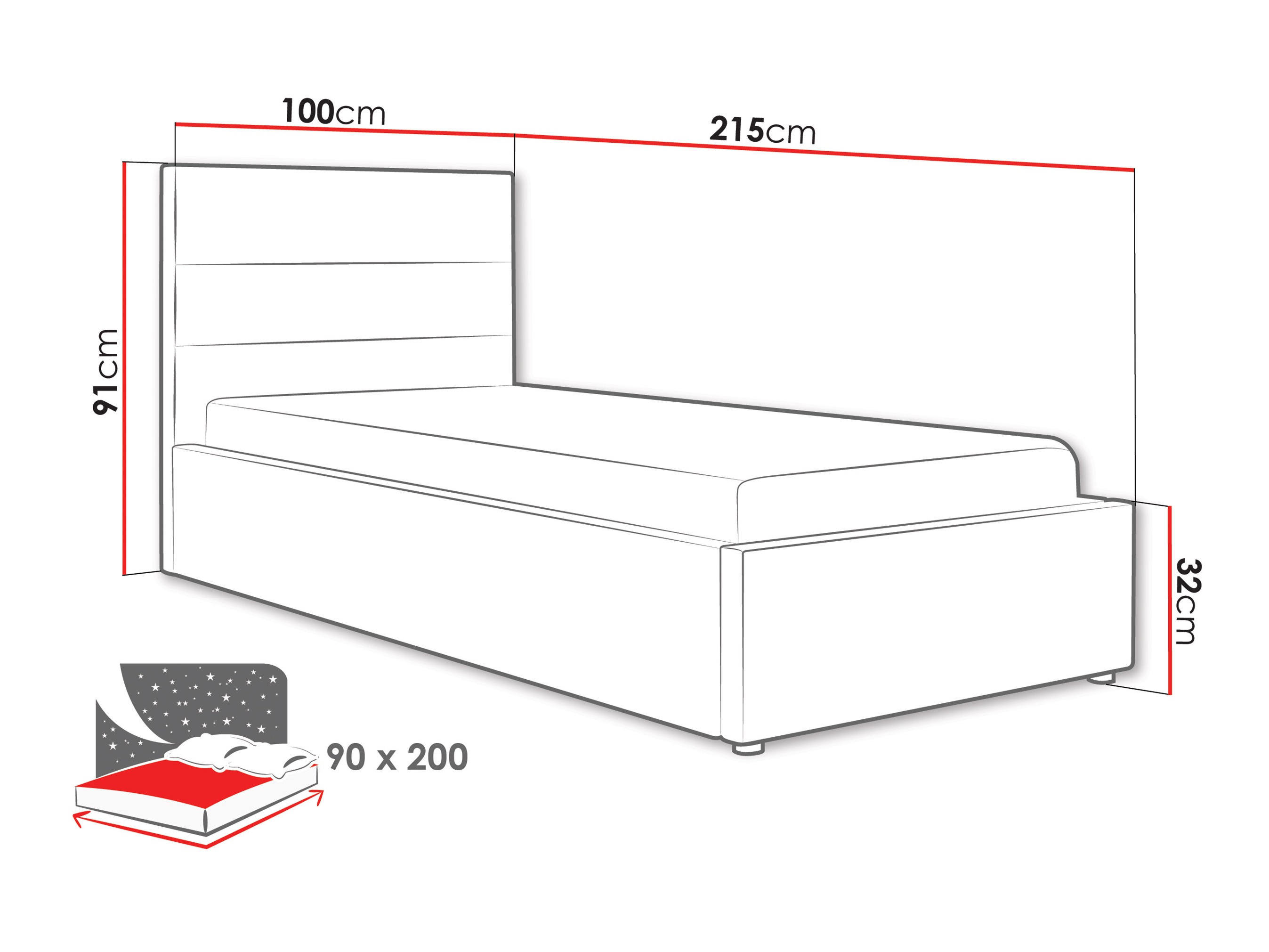 Sänky Comfivo Fabos II (Hlr 05)