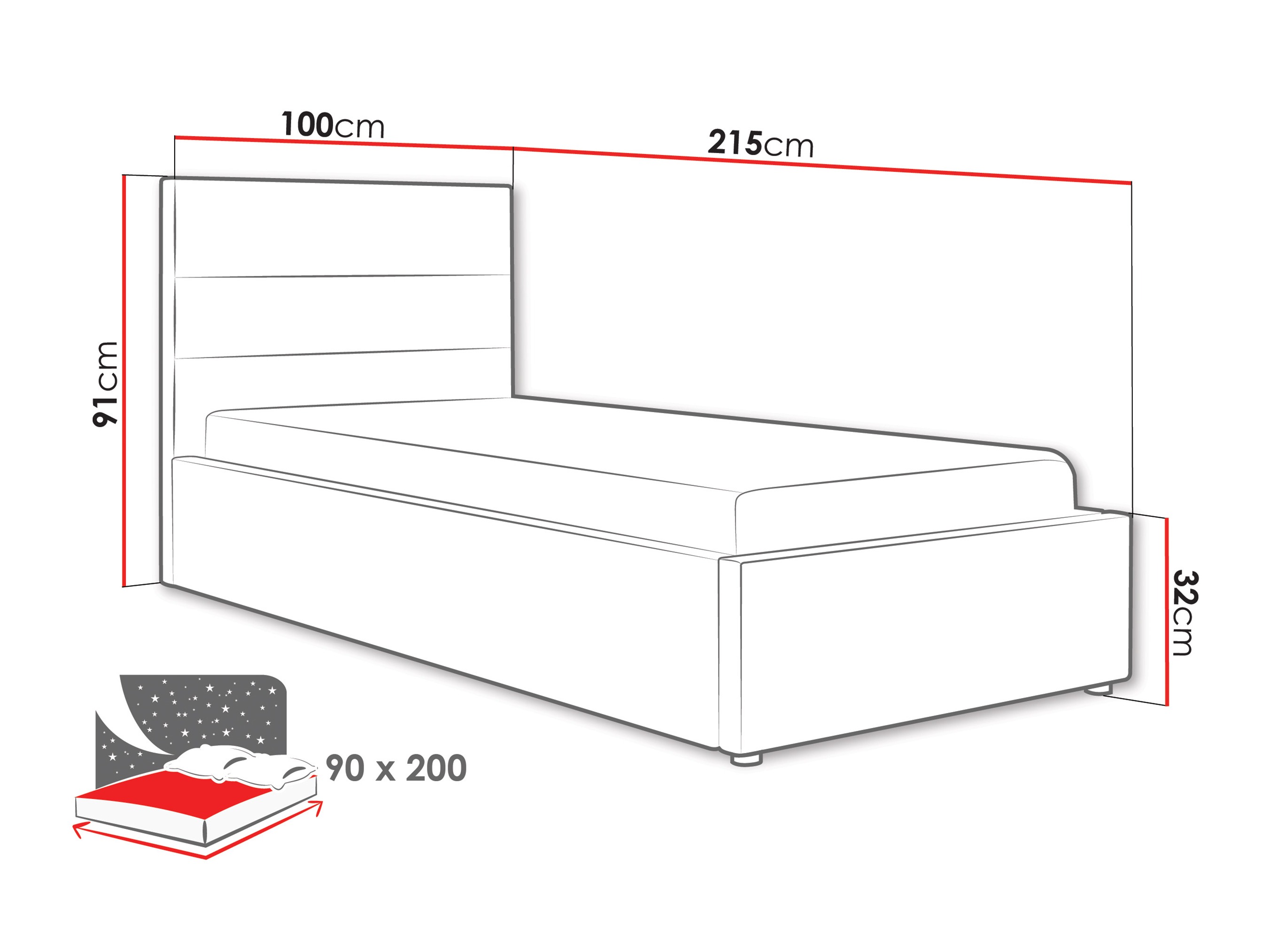 Sänky Comfivo Fabos II (Hlr 19)