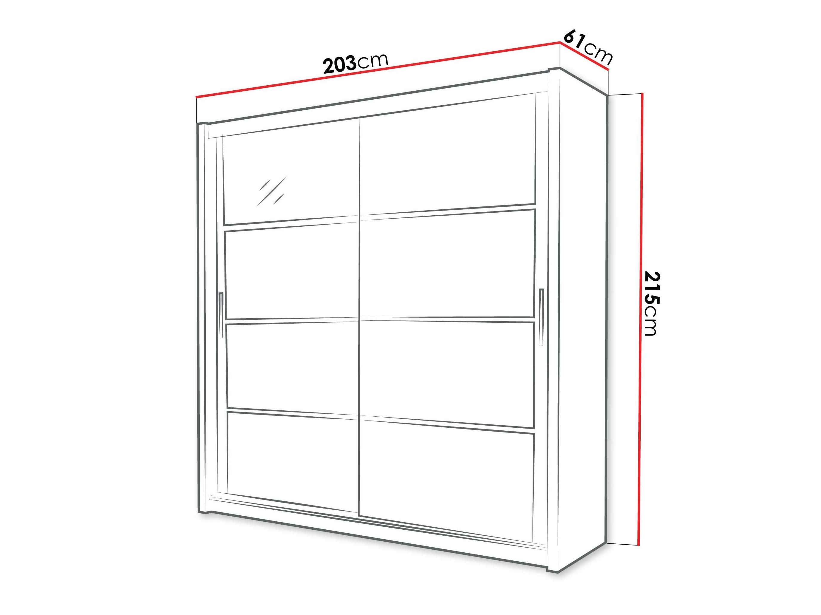 Vaatekaappi Honolulu 201 (Musta)