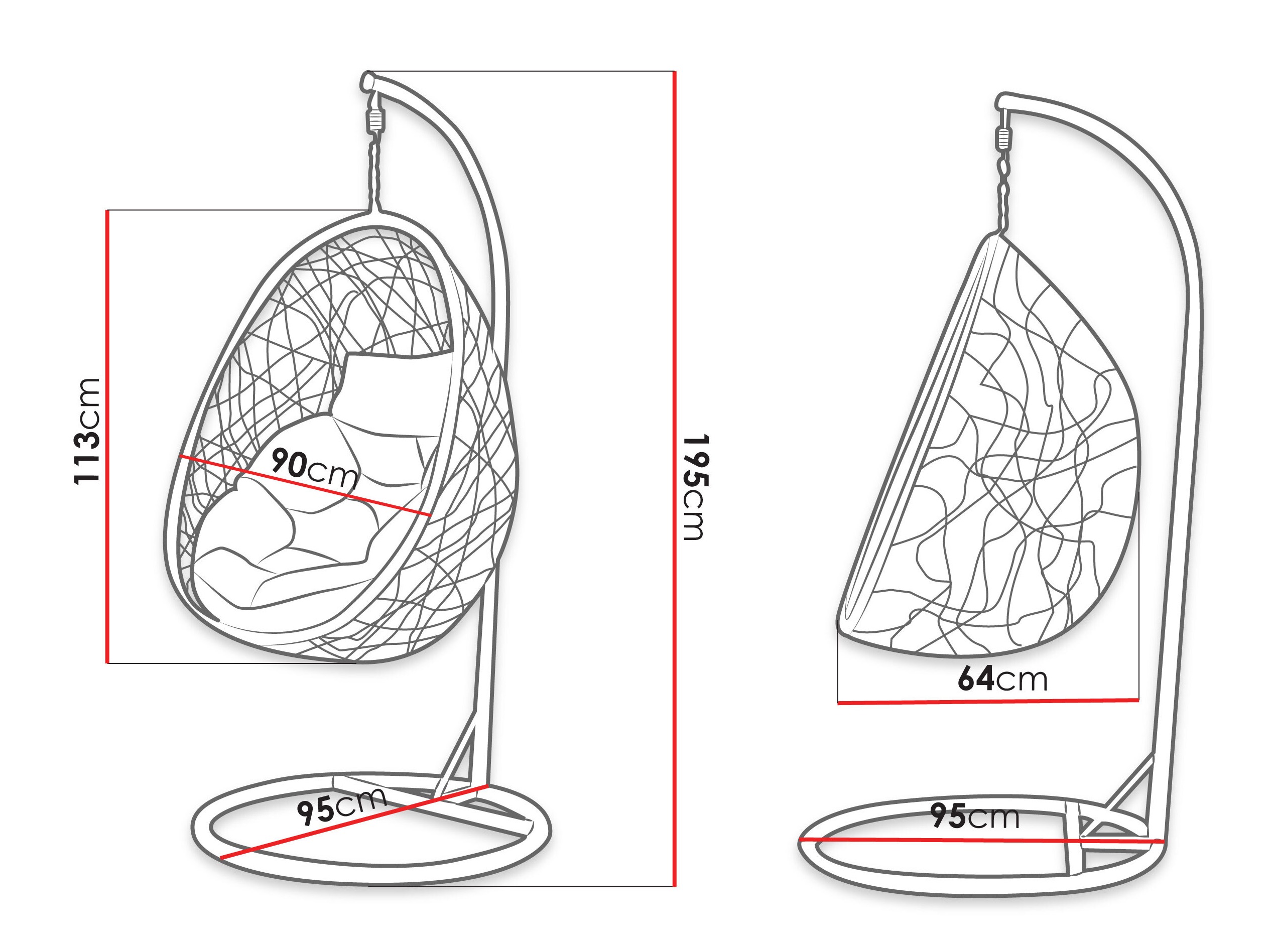 Riipputuoli Comfivo Undtudo (Tummanharmaa + Harmaa)