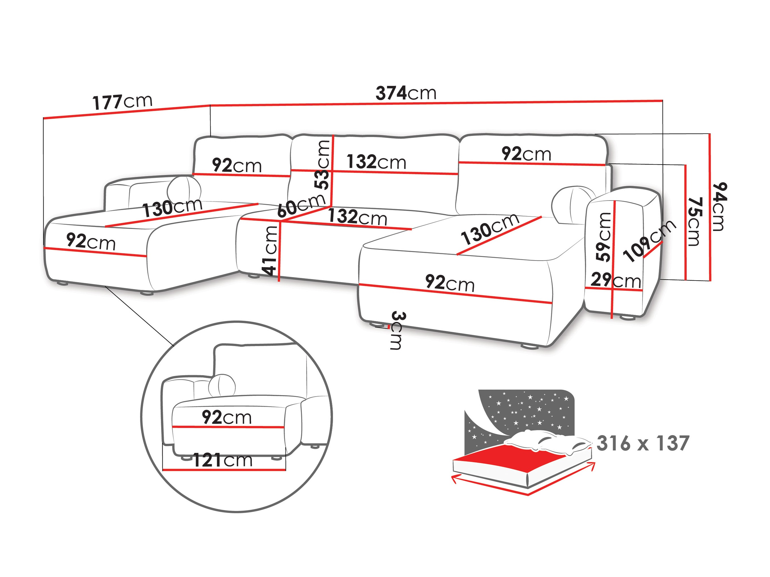 Kulmasohva TrendyNest Piscor (Coral 80)