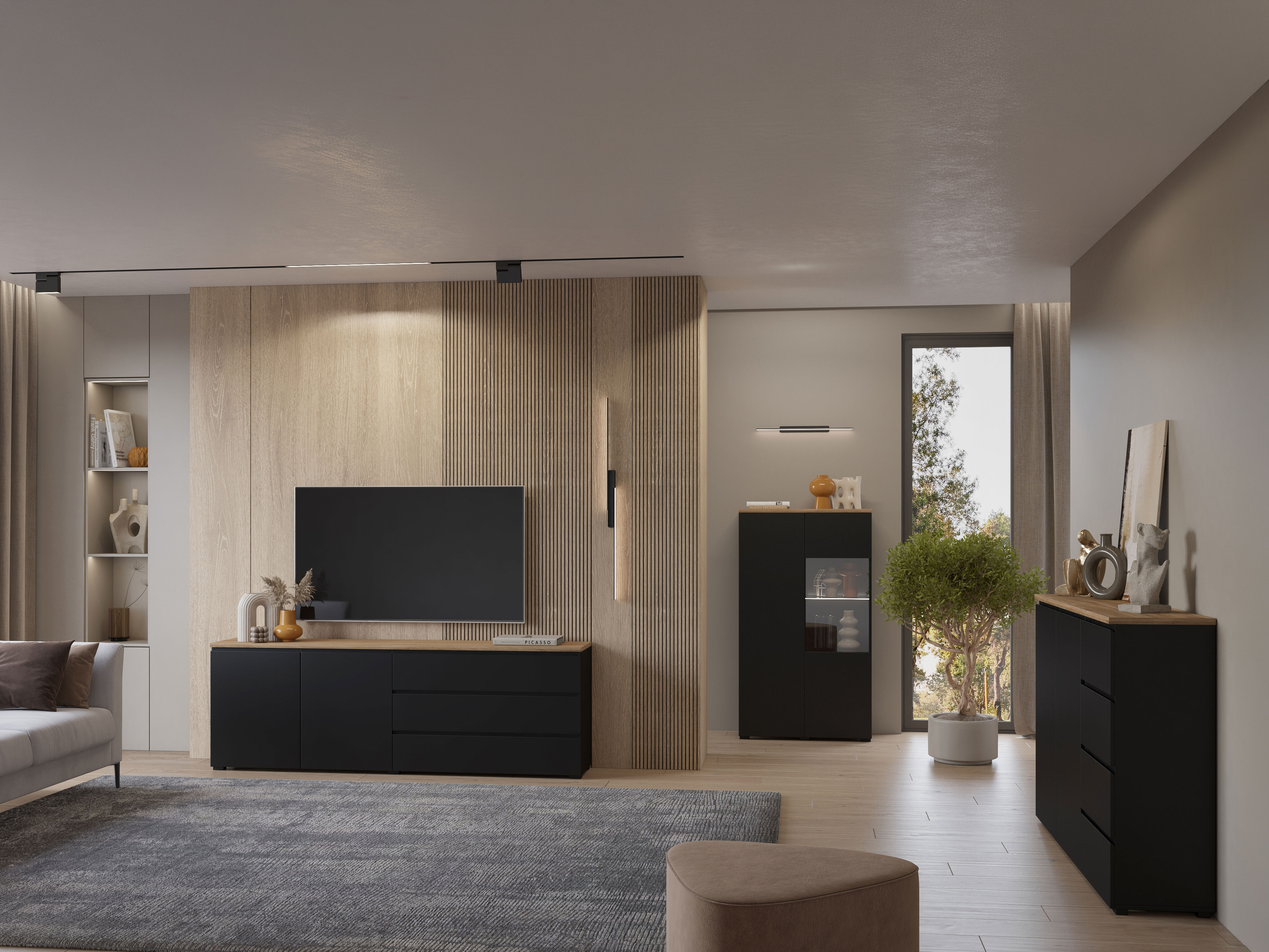 Hylly Baletu 108 (Musta + Tammi)