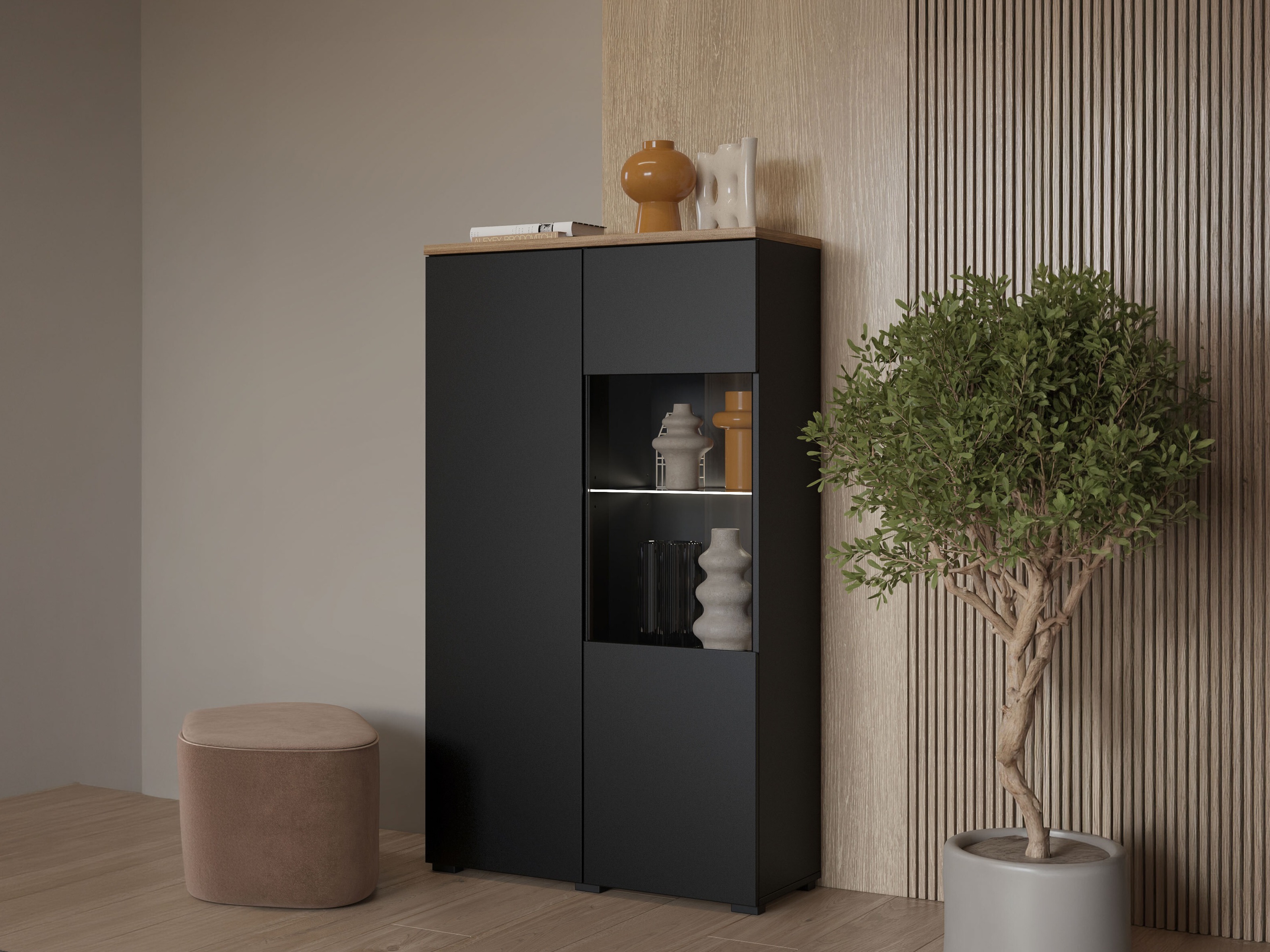 Hylly Baletu 108 (Musta + Tammi)