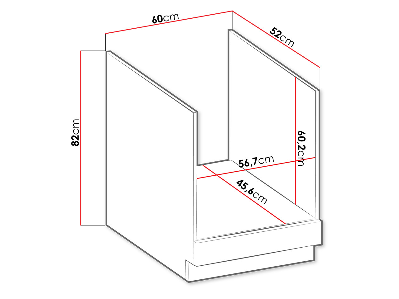 Modulaarinen kaappi sisäänrakennetuille laitteille Retro White 109