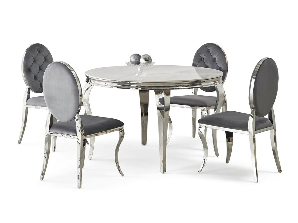 Ruokailuryhmä Houston 1828 (Valkoinen marmori + Harmaa)